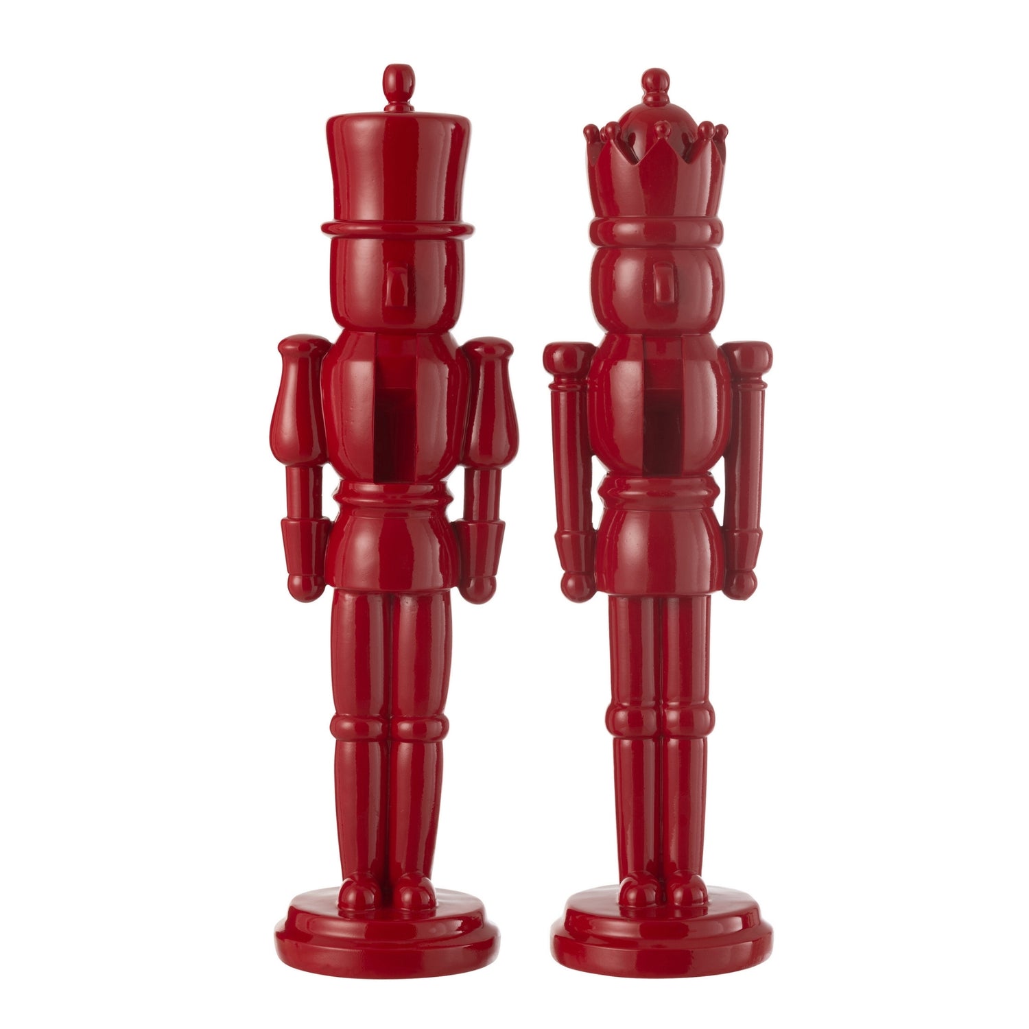 Set van 2 Rode Notenkrakers Resin 47 cm J-Line