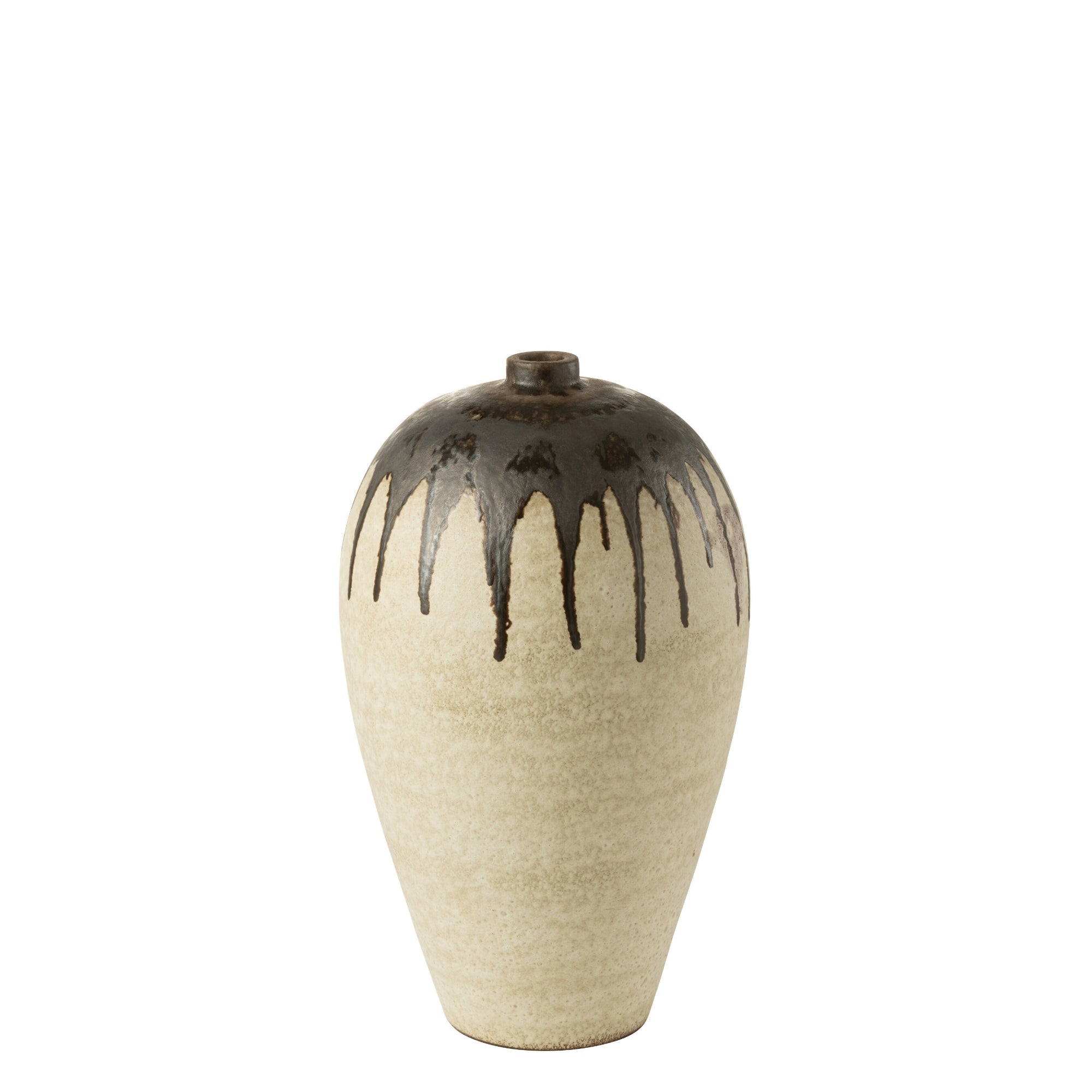 Vaas Lombok Keramiek Beige/Bruin Small Ø36xH56cm J-Line