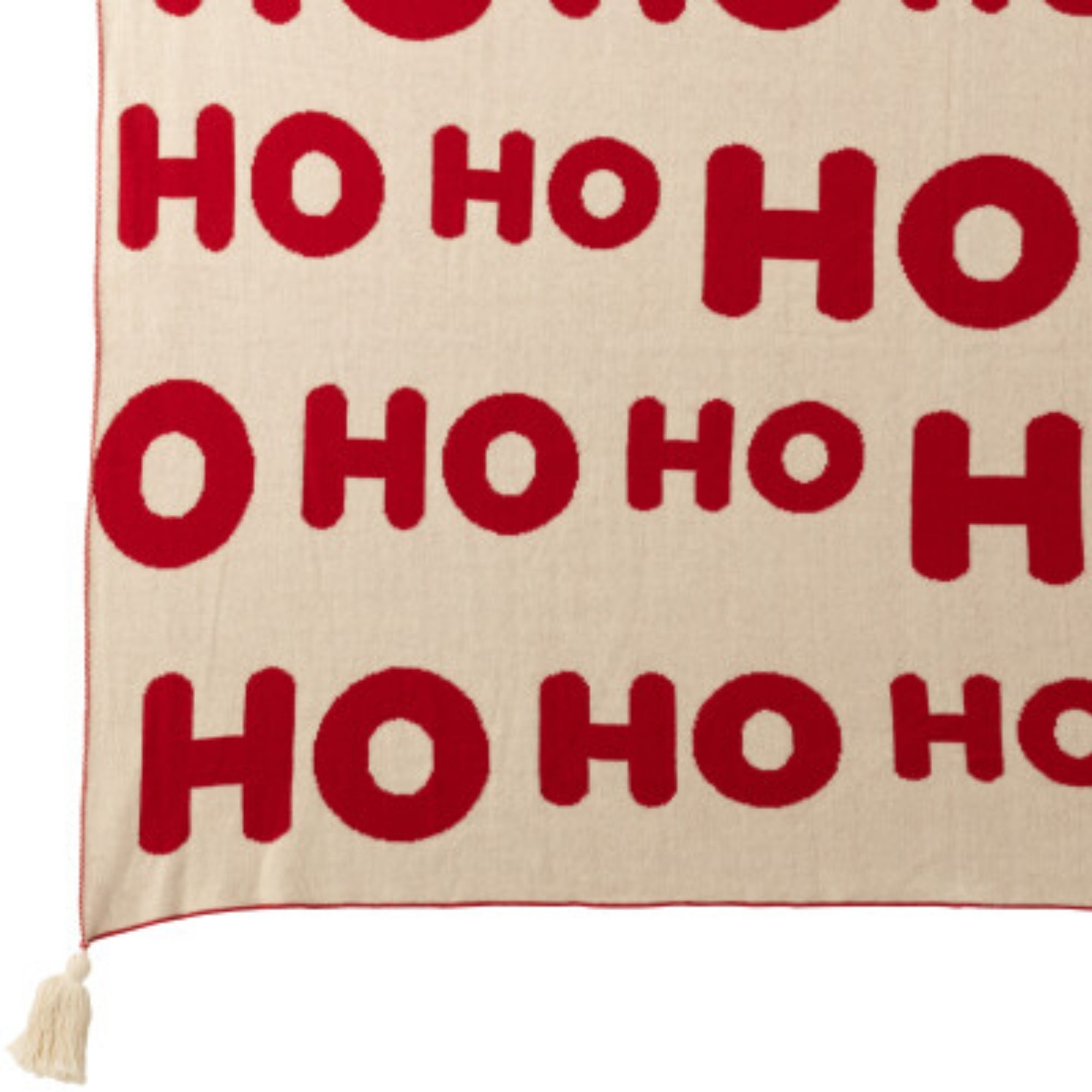 Kerstbundel Plaid & Kerstkussens HoHoHo Rood/Wit J-Line