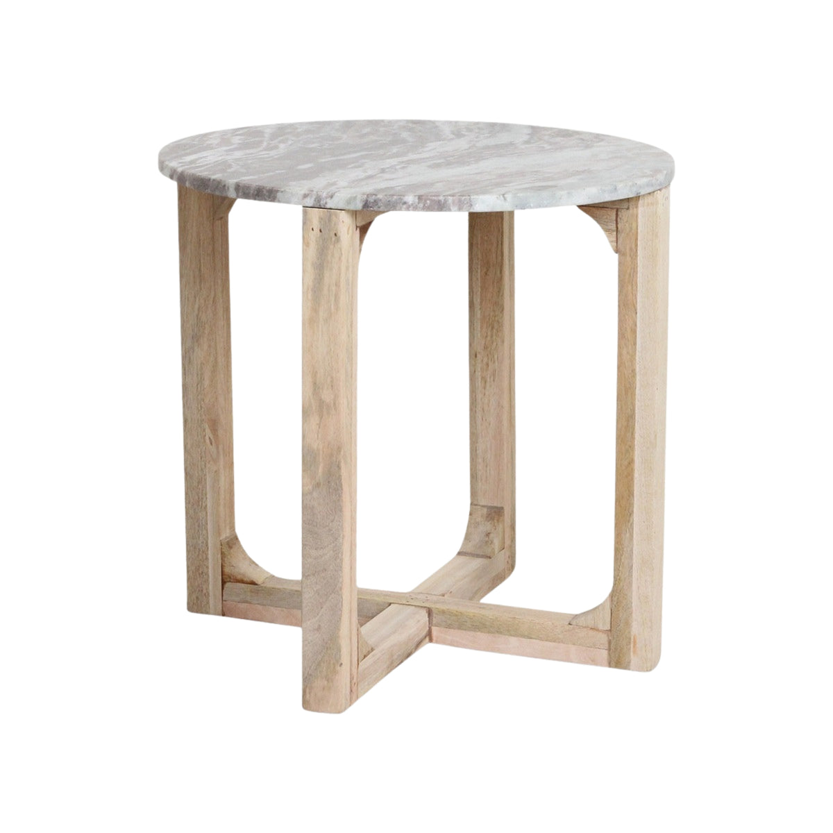 Runder Beistelltisch aus braunem Marmor Raw Materials