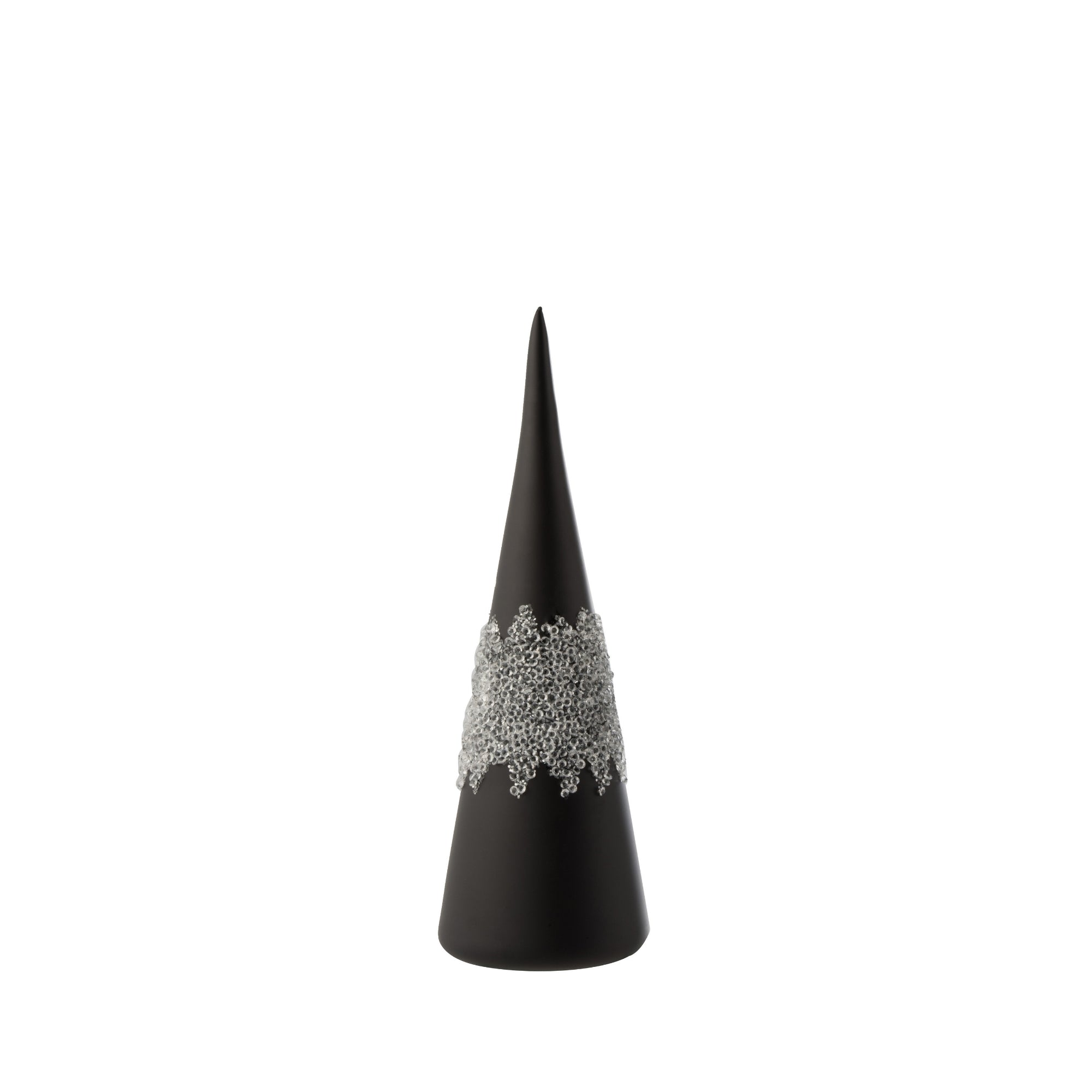 Kegel Suiker Midden Diamanten Lijn Glas Mat Zwart Set van 2 J-Line