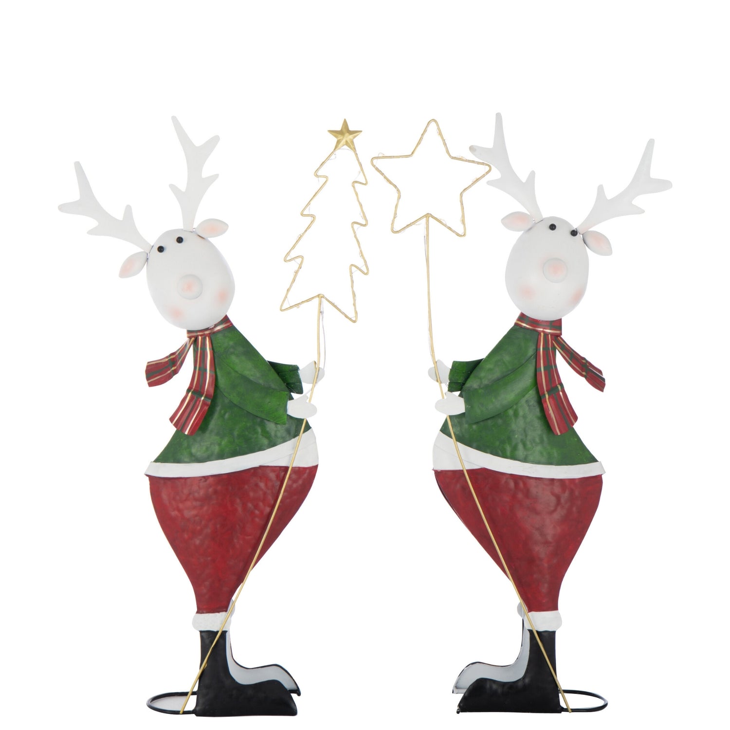 Rendier Metaal Meerkleurig LED Small J-Line Set van 2