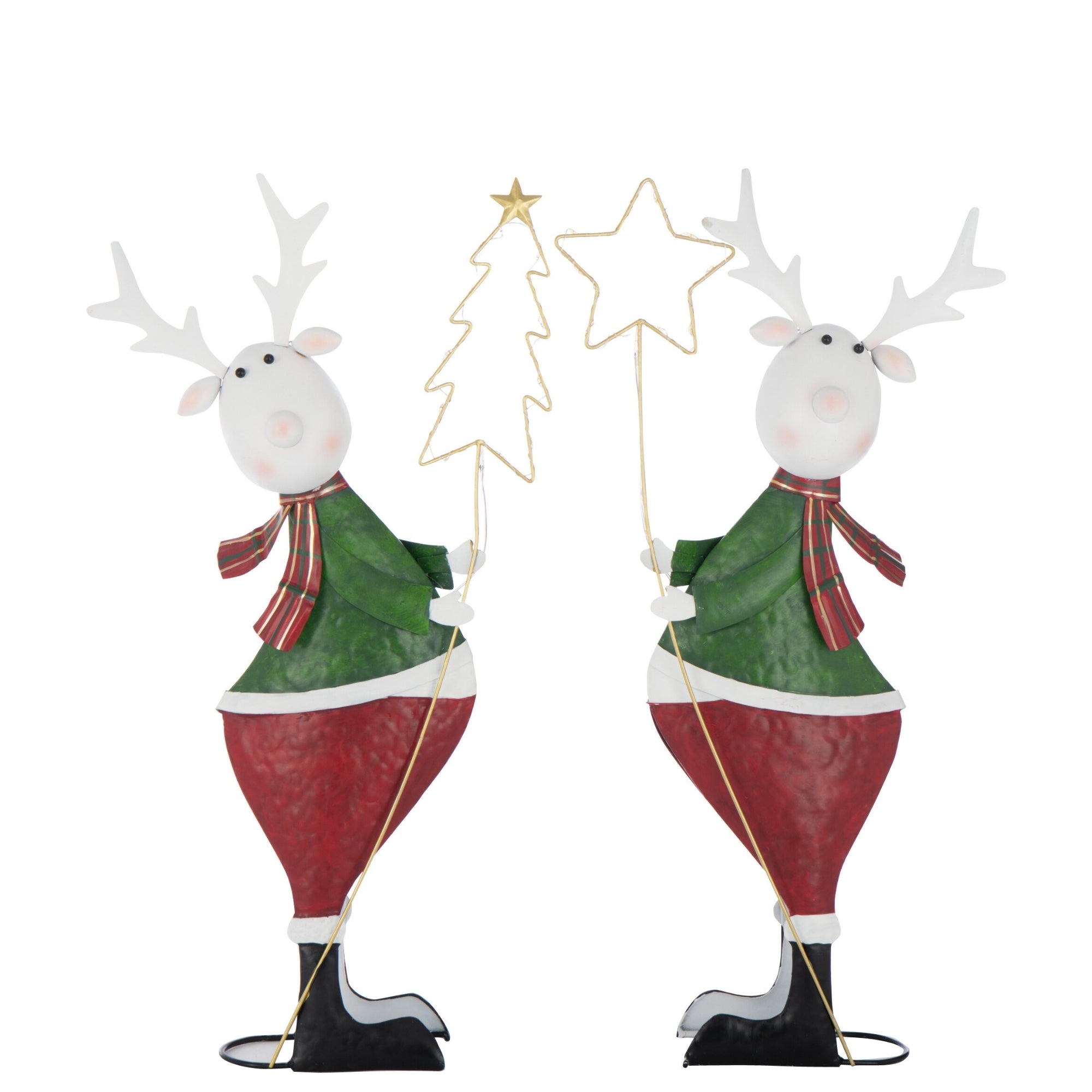 Rendier Metaal Meerkleurig LED Small J-Line Set van 2