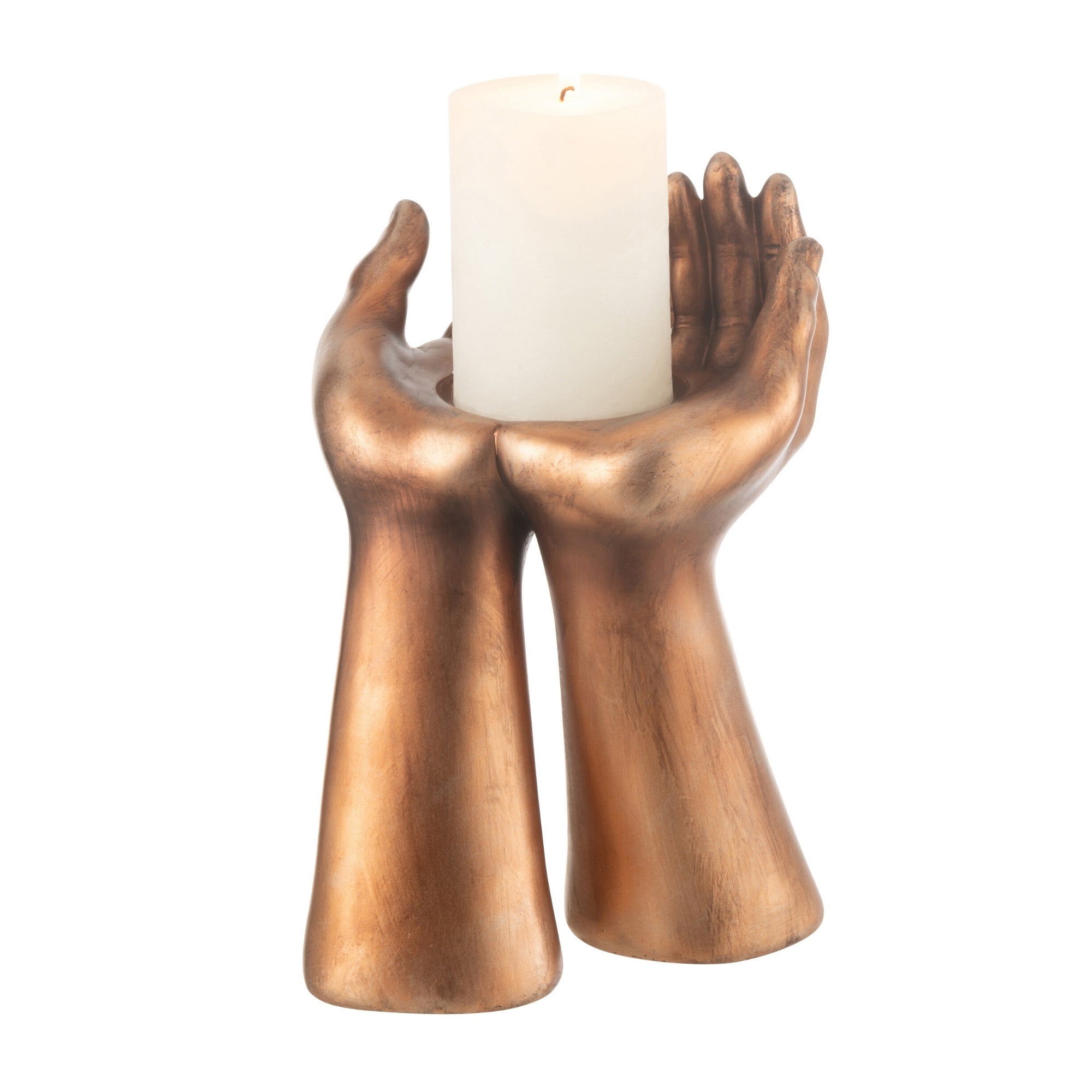 Kandelaar Handen Resine Koper J-Line