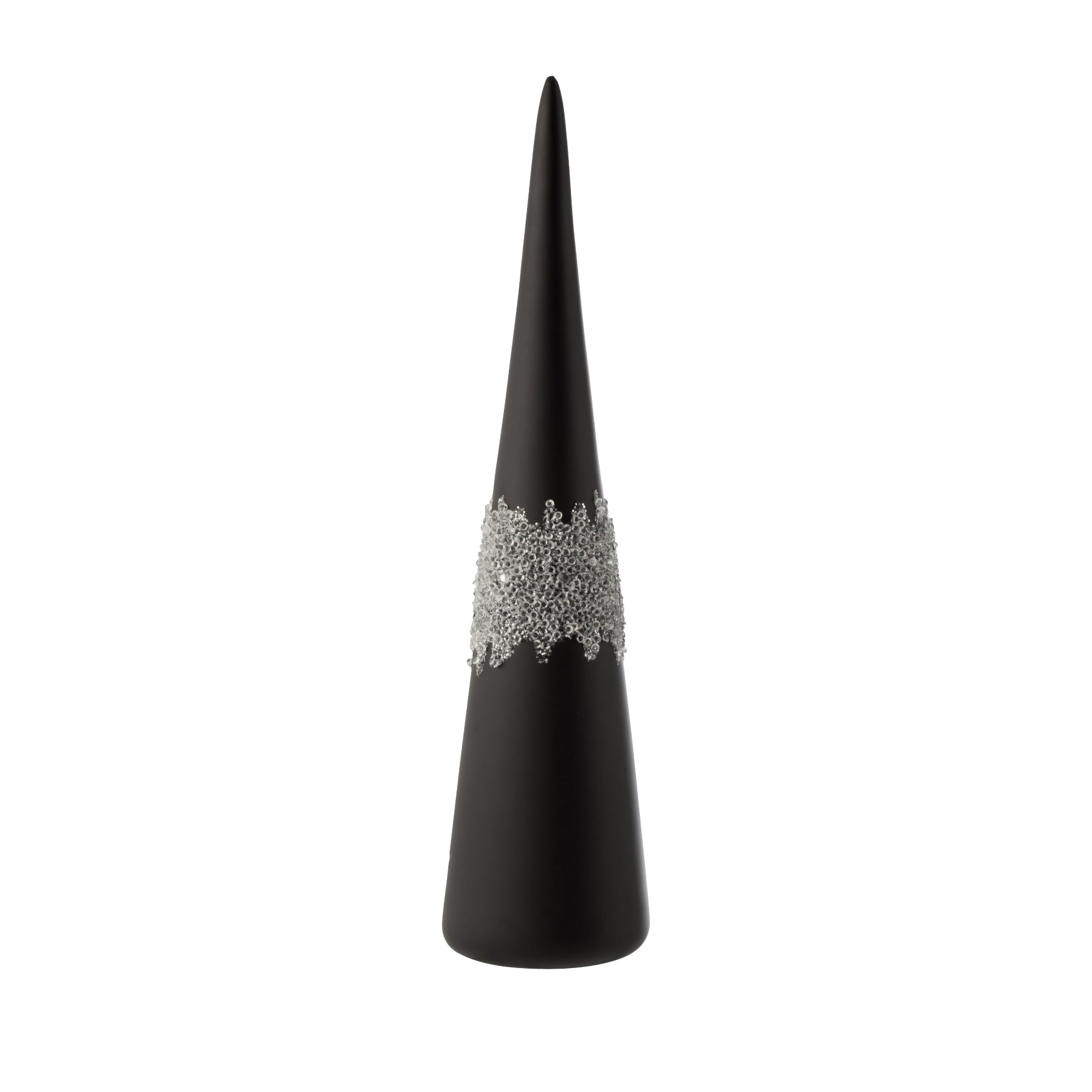 Kegel Suiker Midden Diamanten Lijn Glas Mat Zwart Set van 2 J-Line