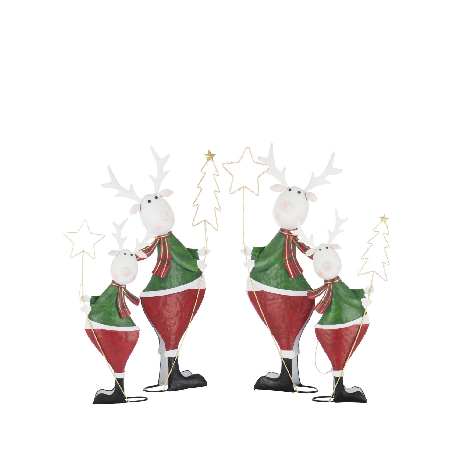 Rendier Metaal Meerkleurig LED Small J-Line Set van 2