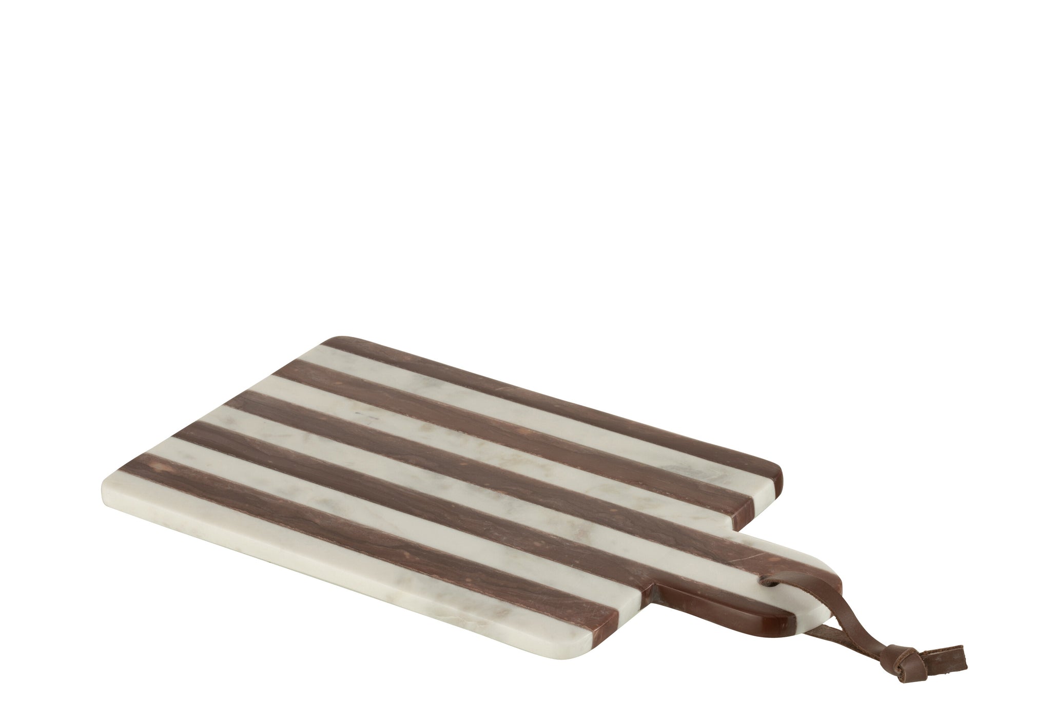 Plank Rechthoekig Streep Marmer Wit/Bruin Small