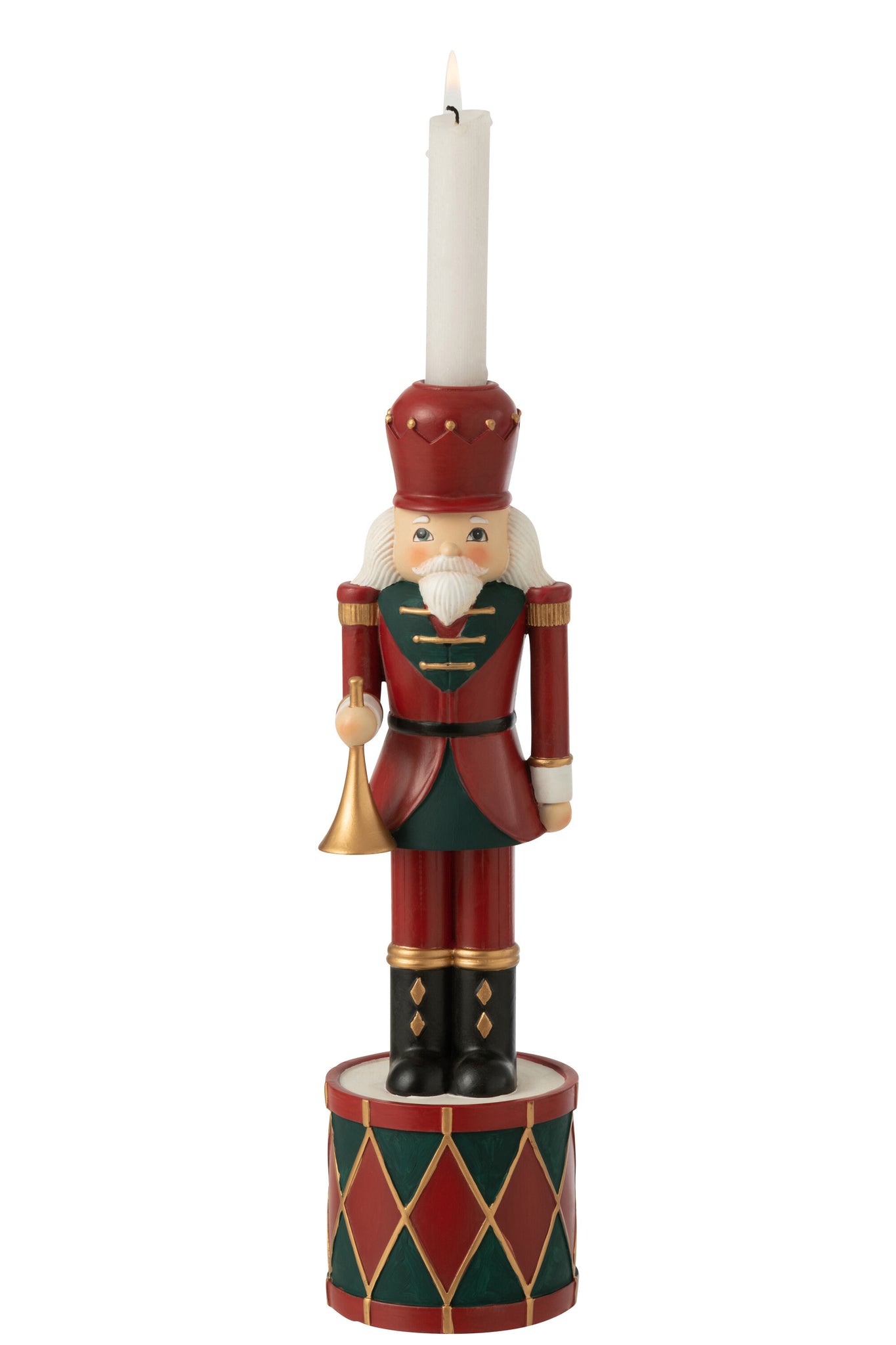 Kaarshouder Notenkraker Resine Rood/Groen Large J-Line