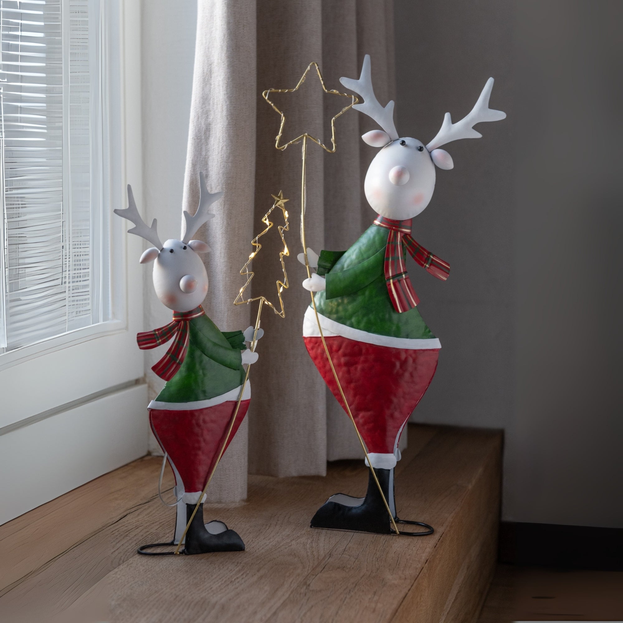 Rendier Metaal Meerkleurig LED Small J-Line Set van 2