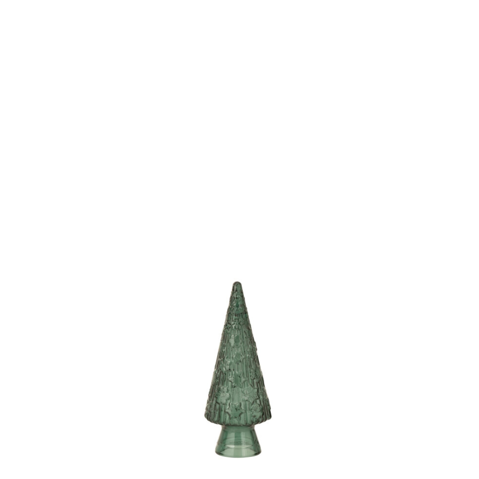 Kerstboom Ornament Groen Glas J-Line H85cm Set van 3