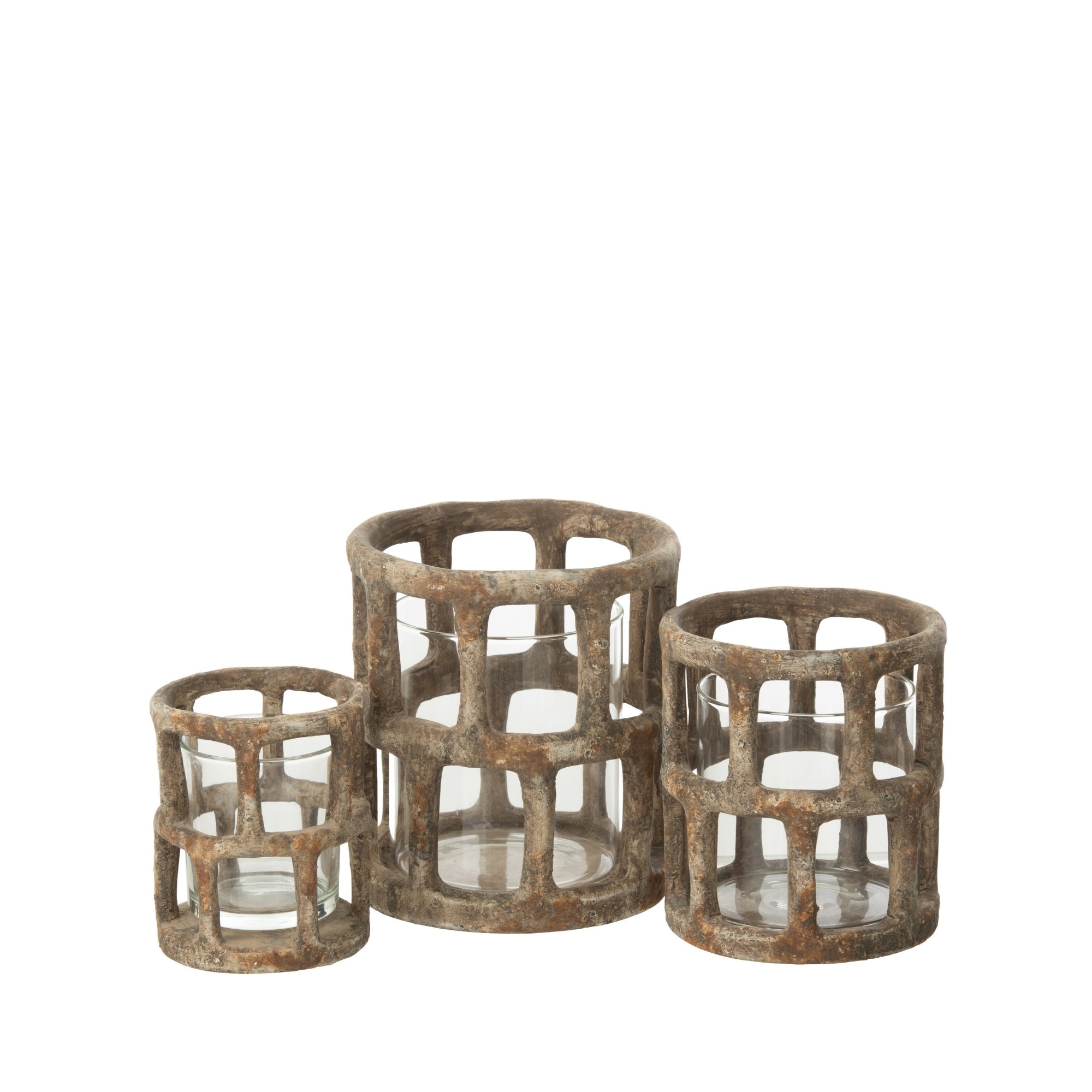 J-Line Antique Windlichten Set van 3