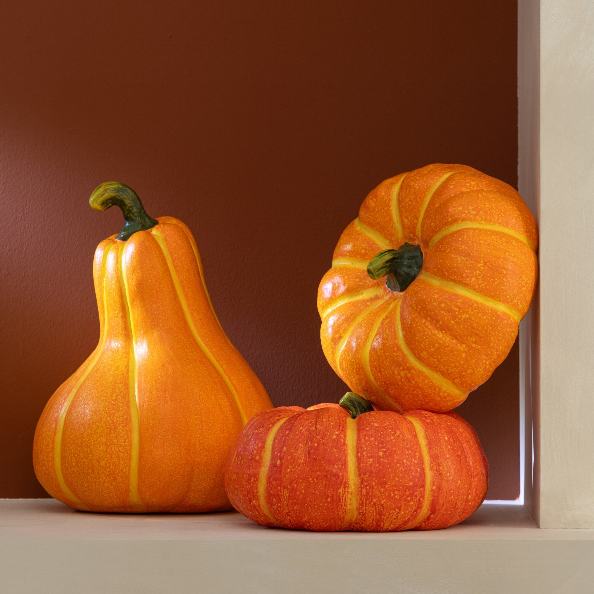 Pompoen Herfst Magnesium Oranje/Donkeroranje J-Line Set van 2