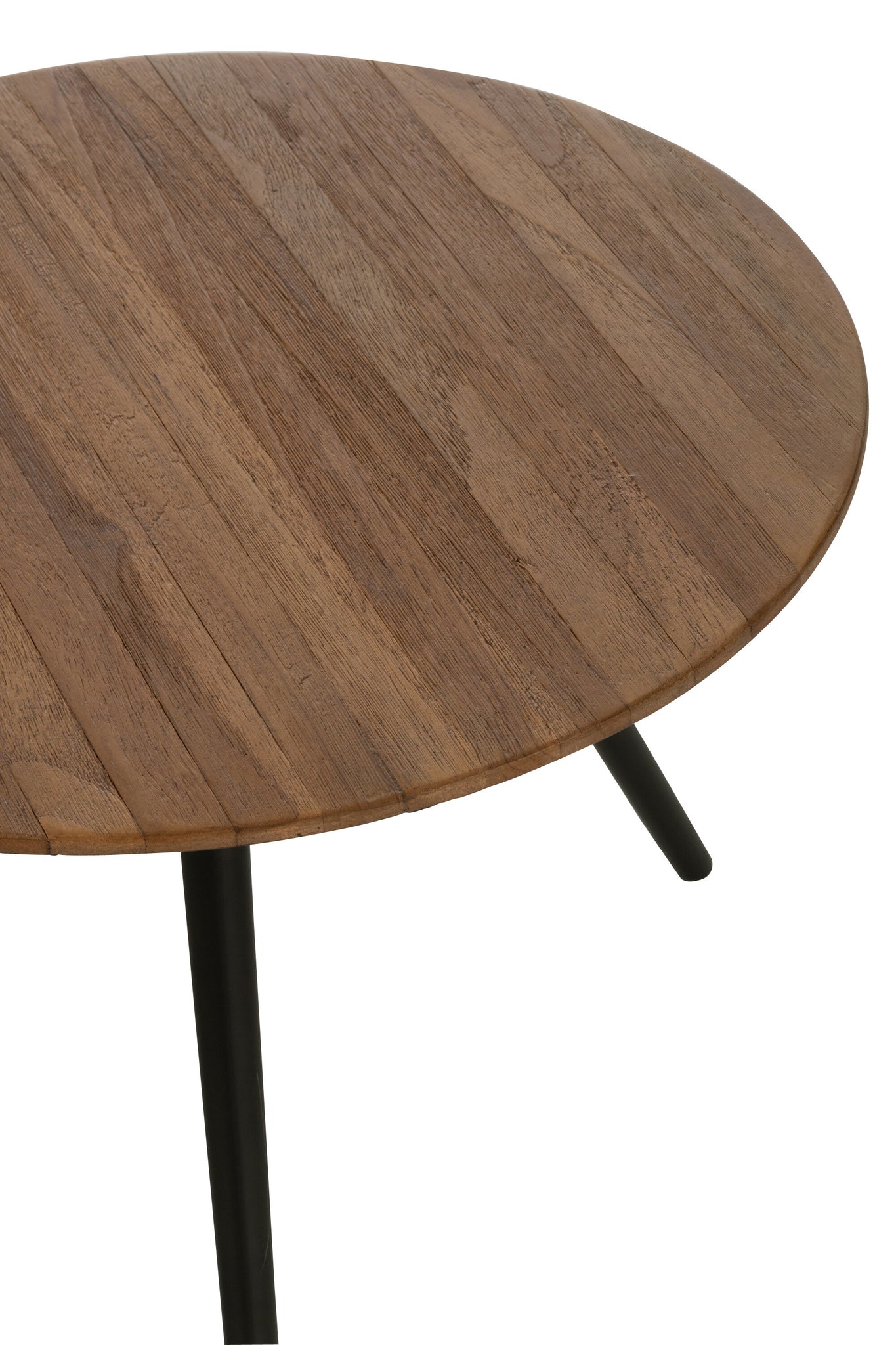 Set Van 4 Bijzettafel Rond Gerecycleerd Teak Naturel J-Line