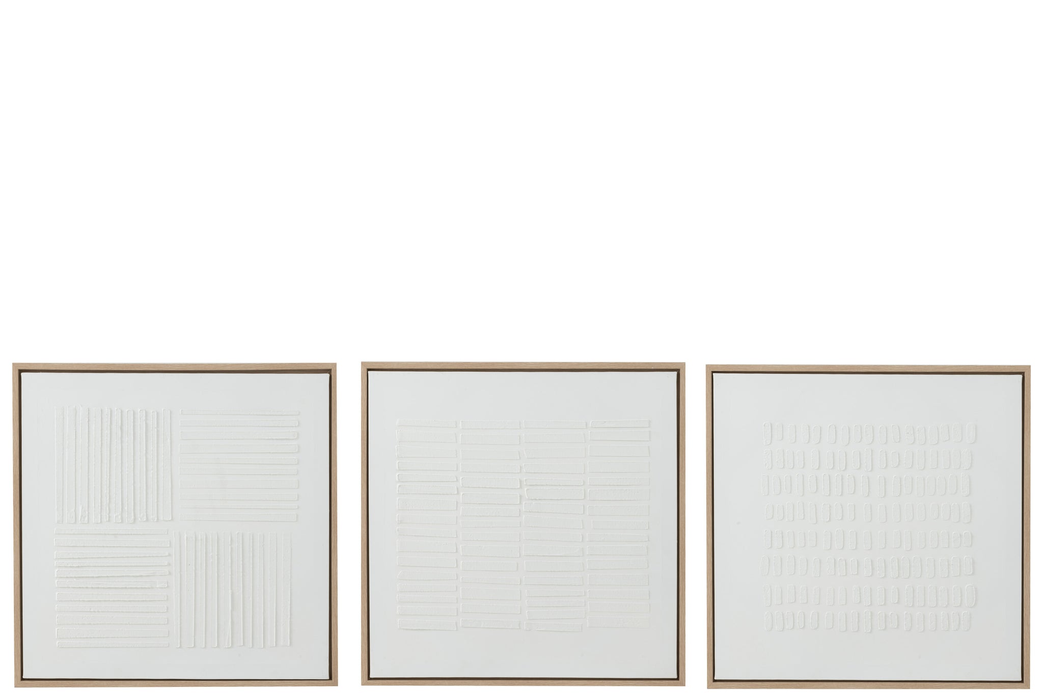 Schilderij Lines Canvas Wit Set van 3 J-Line