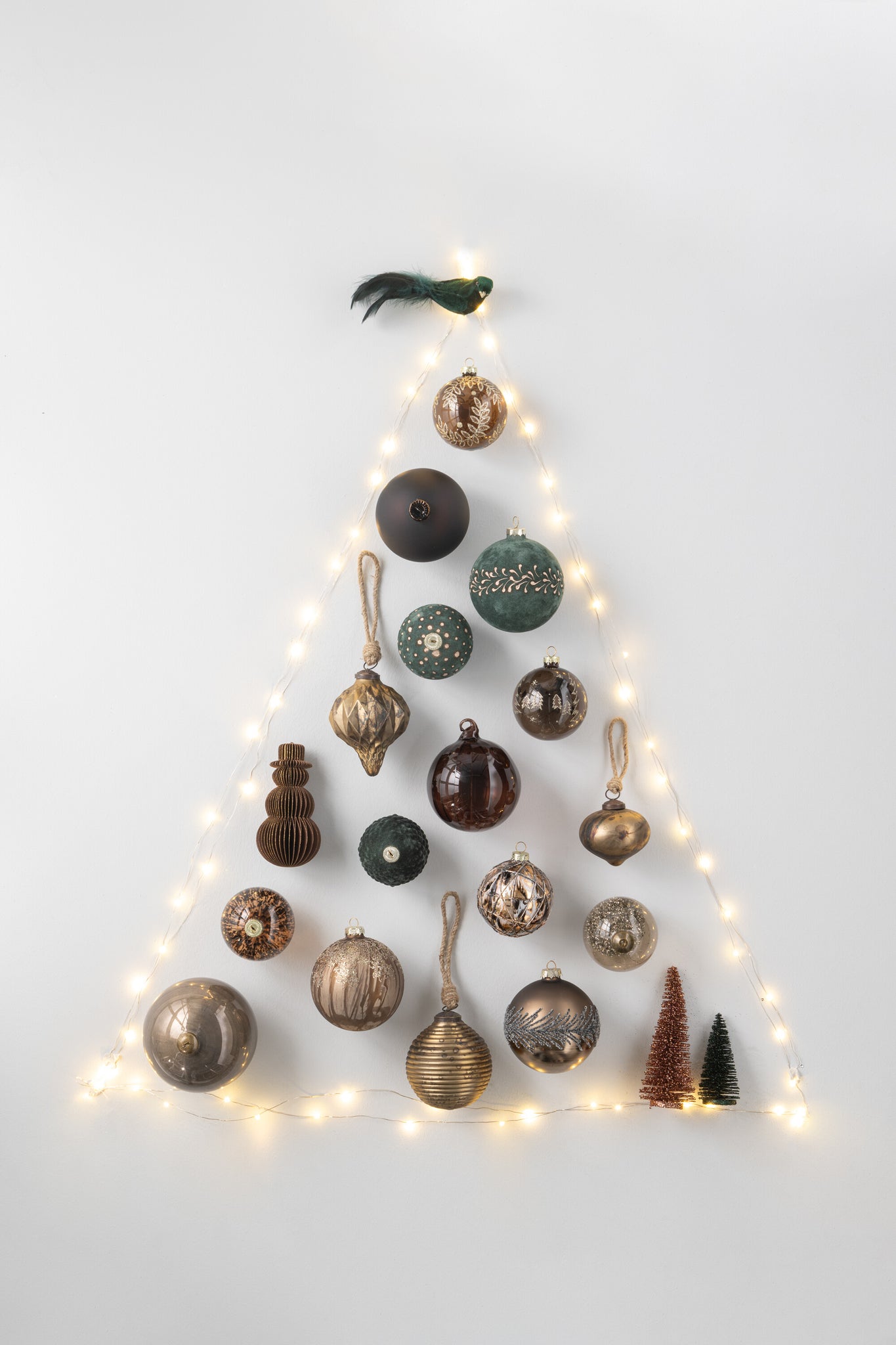Kerstbal Geoxideerd Glas Antiek Goud Small Set van 3 J-Line
