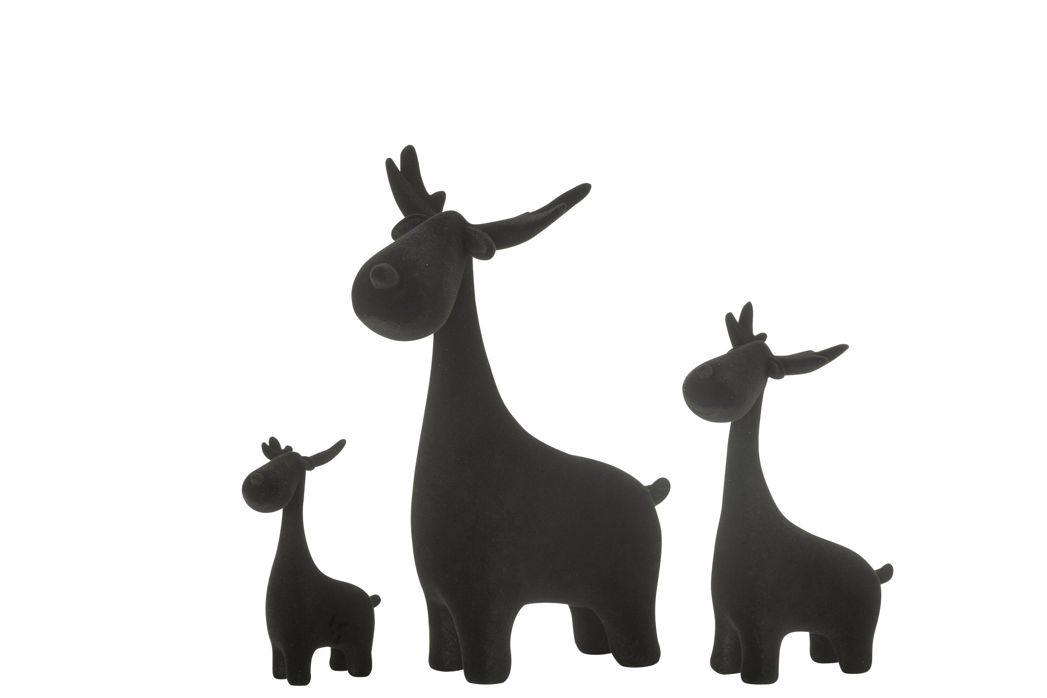 Hert Velours Resin Zwart Set van 3 J-Line