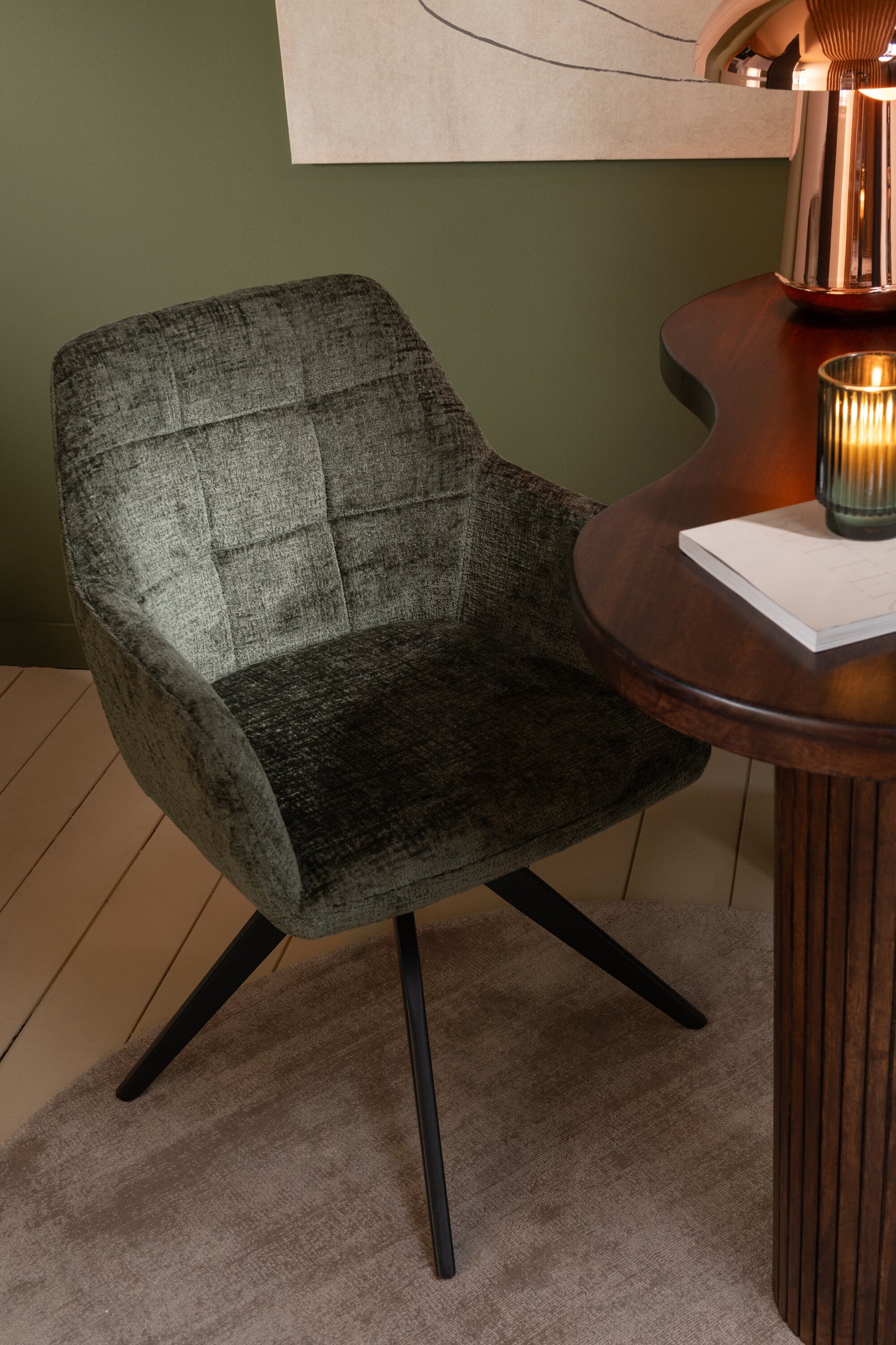 Stoel Louna Ijzer/Acryl Groen J-Line
