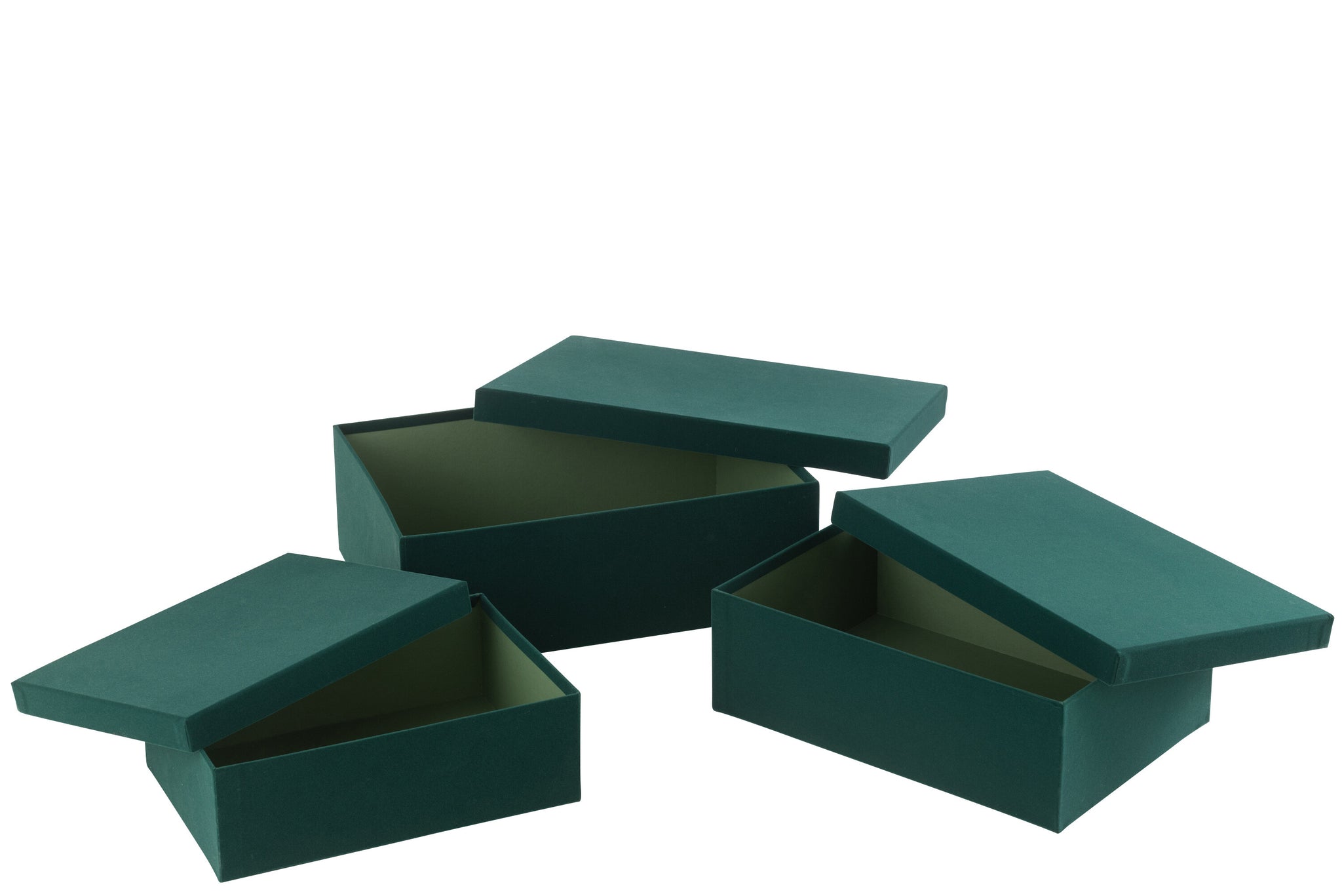 Dozen Rechthoekig Fluweel Papier Groen Set van 3 J-Line
