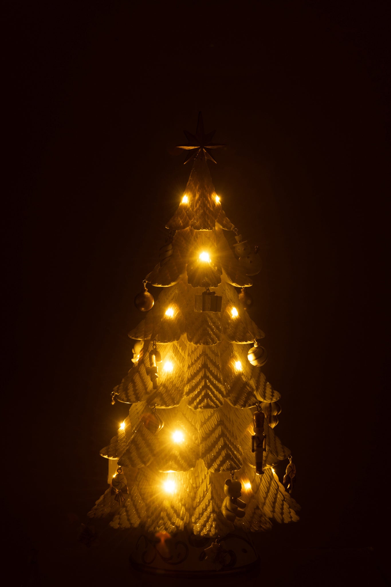 Kerstboom Led Ornamenten Resine Wit/Goud Small H51,5cm j-Line