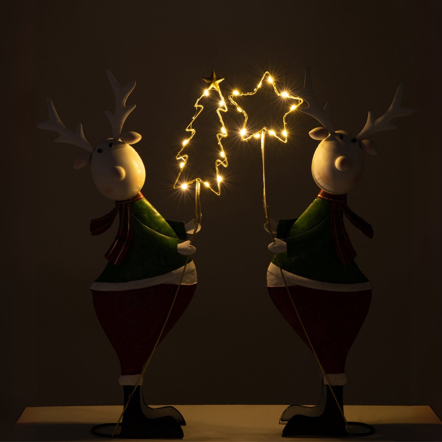 Rendier Metaal Meerkleurig LED Small J-Line Set van 2