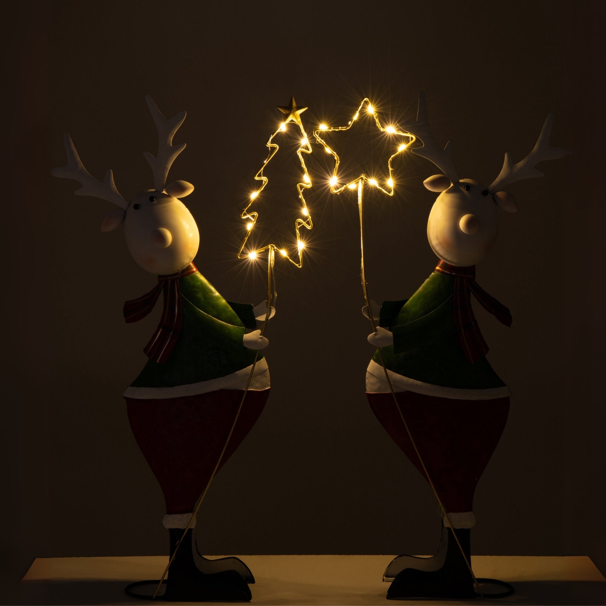 Rendier Metaal Meerkleurig LED Small J-Line Set van 2