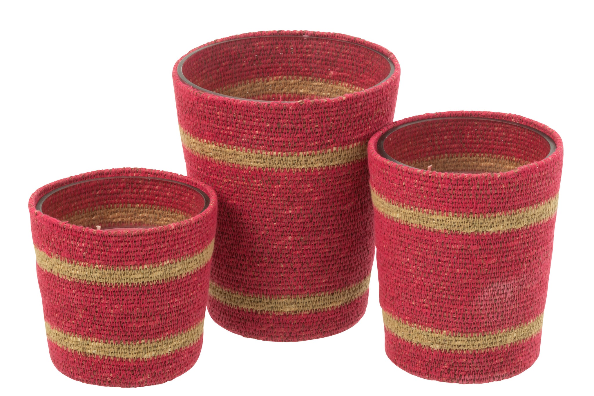 Scented Candle Basket Wax Fuchsia Large-75Hours