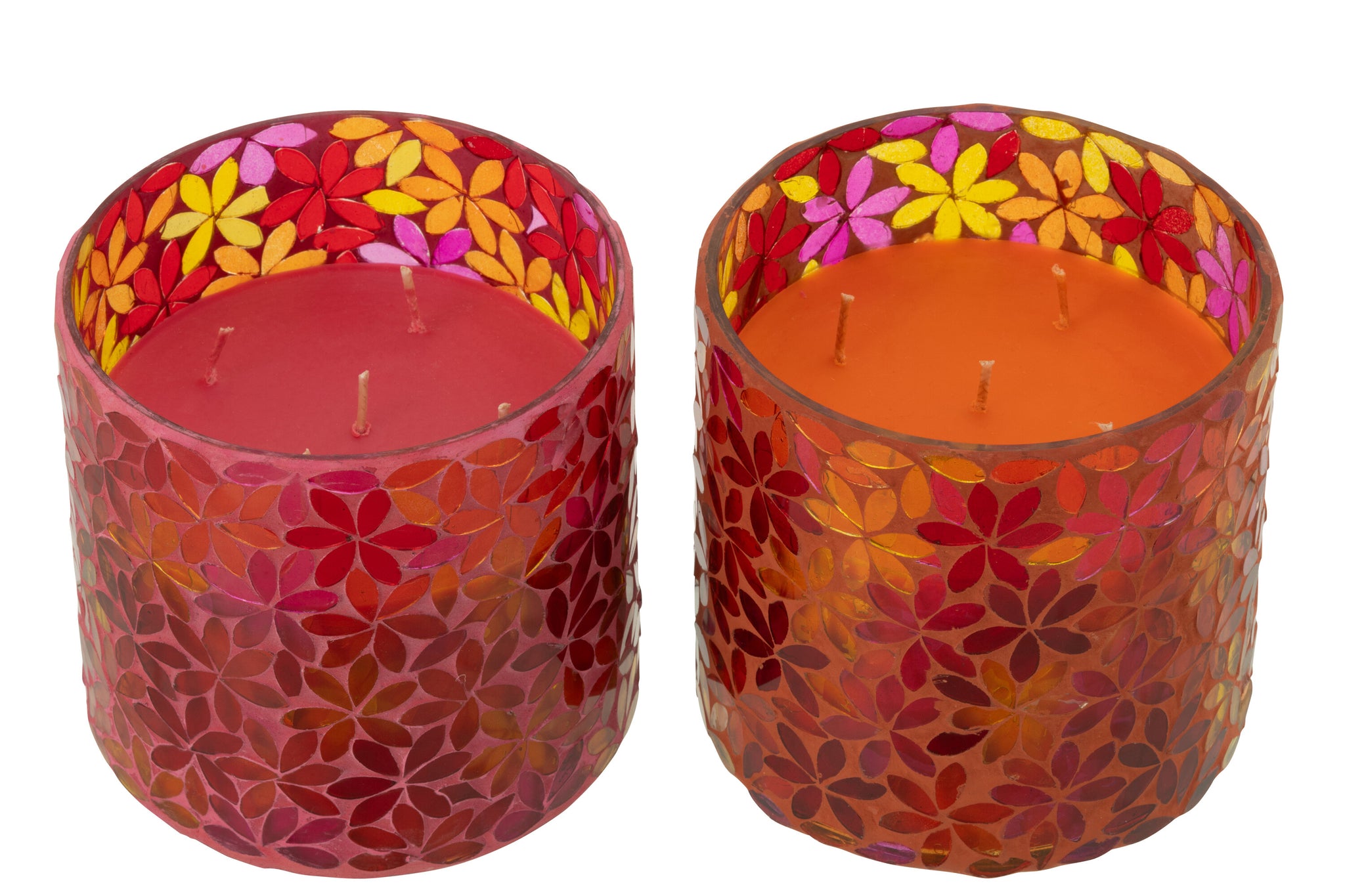 Scented Candle Flower Mosaic Wax Medium Set van 2-55Hours