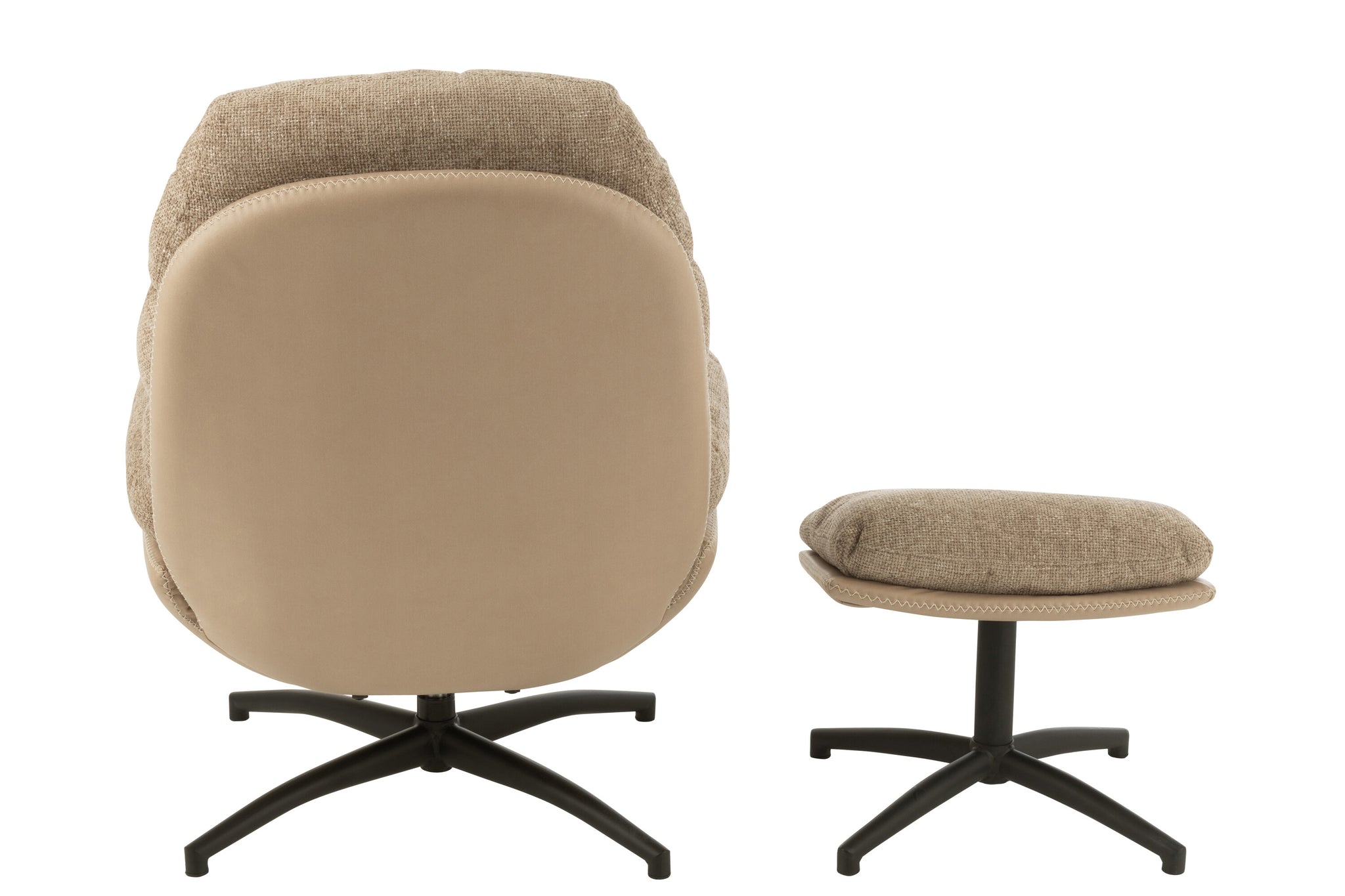 Relax Zetel + Voetbank Metaal/Multiplex Donkergrijs/Zwart J-Line