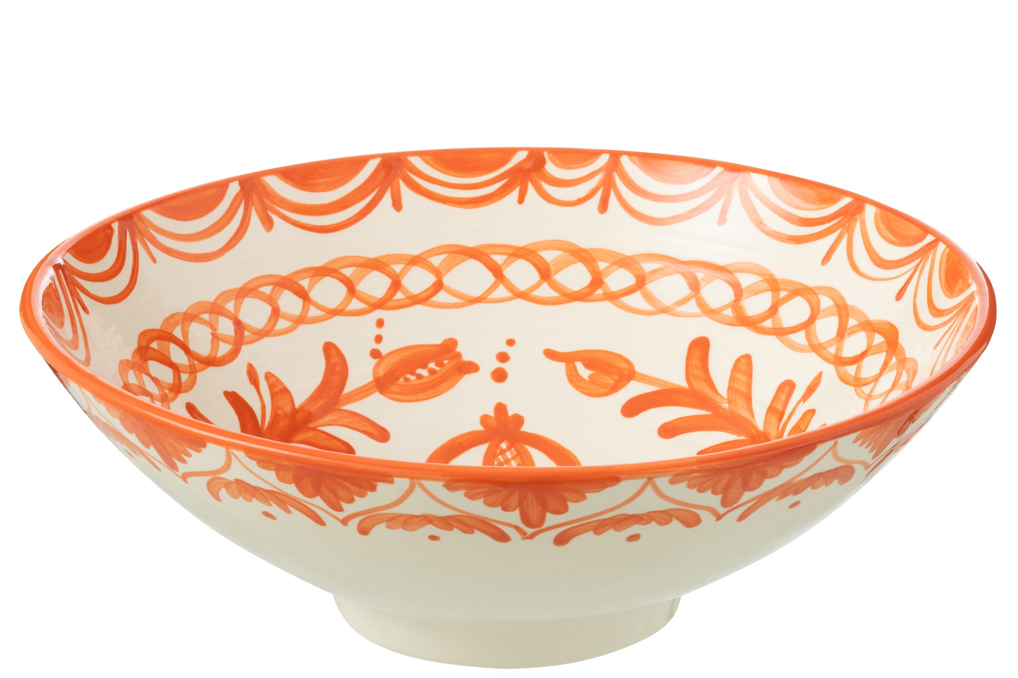 Lebrillo Schaal Granada Motief Oranje/Wit J-Line