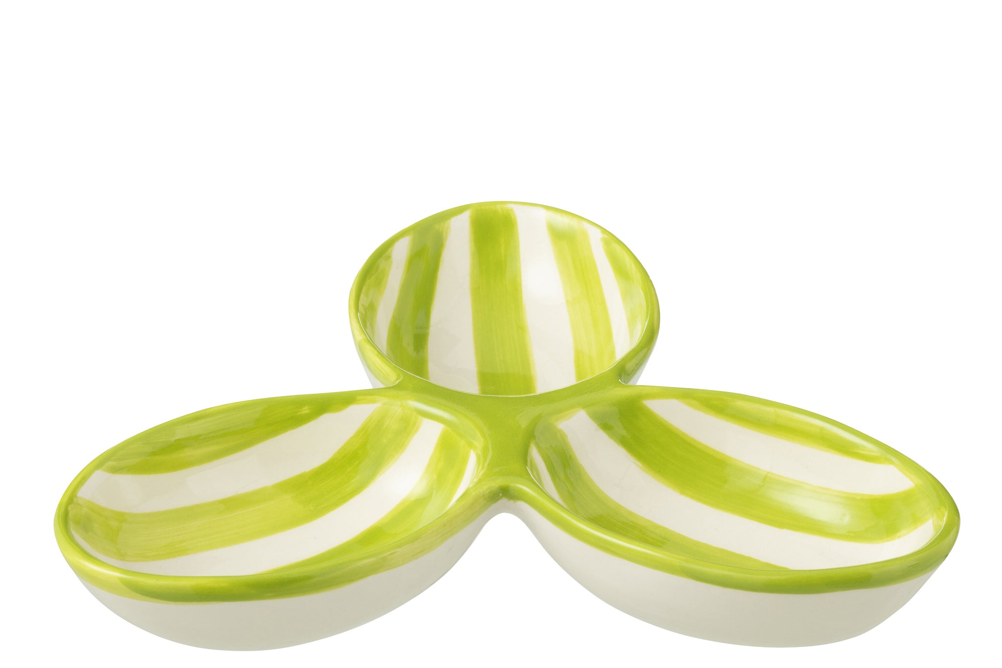 Apero Bakjes Granada Strepen Groen/Wit Keramiek J-Line