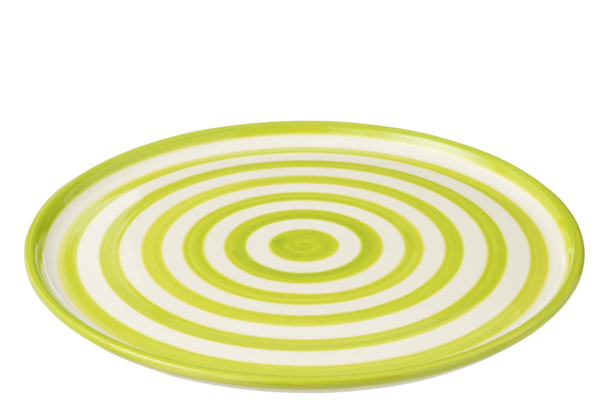 Dinerbord Granada Strepen Groen/Wit Keramiek J-Line