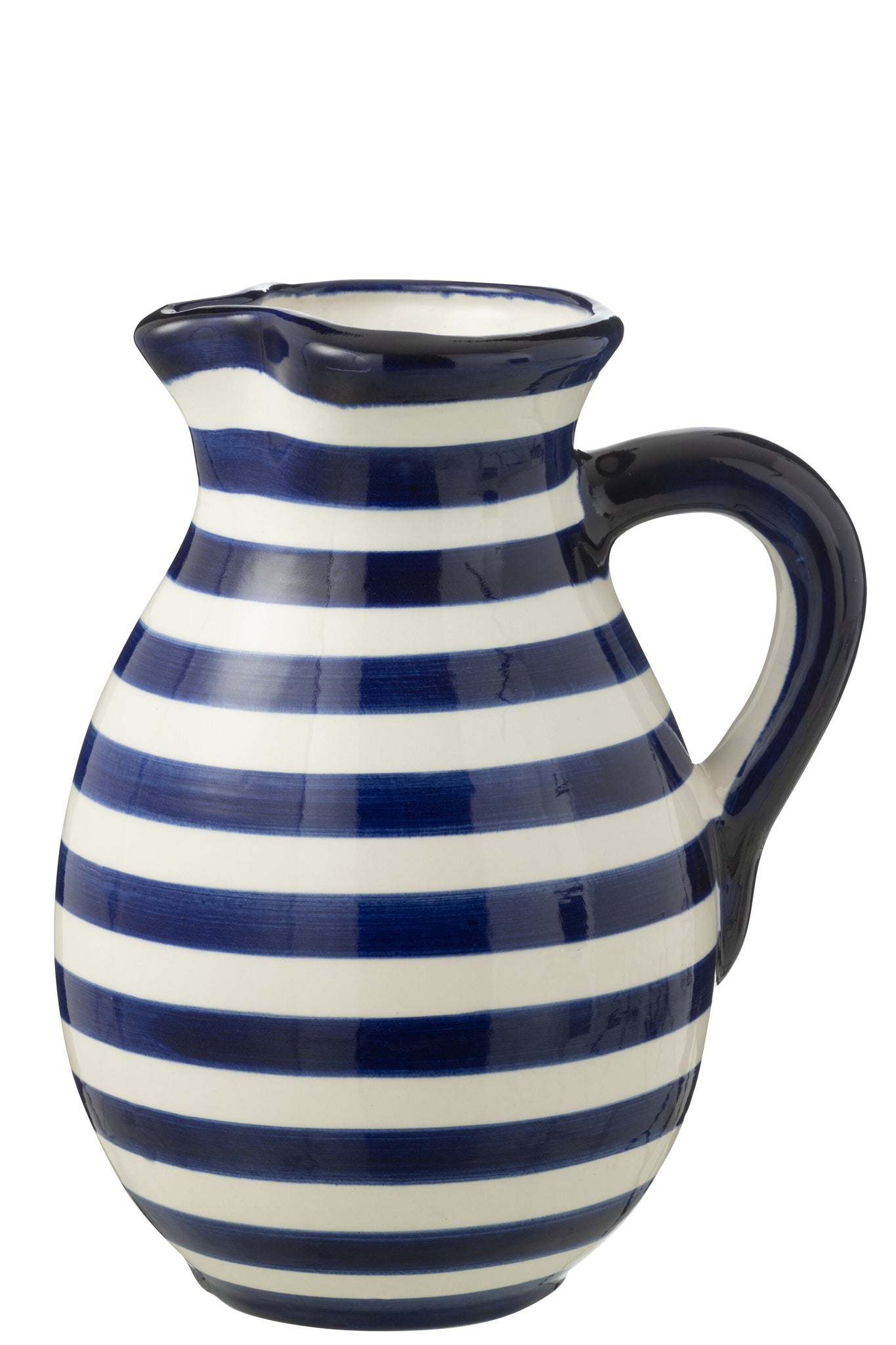 Grote Kan Granada Strepen Cobalt Blauw/Wit Keramiek J-Line
