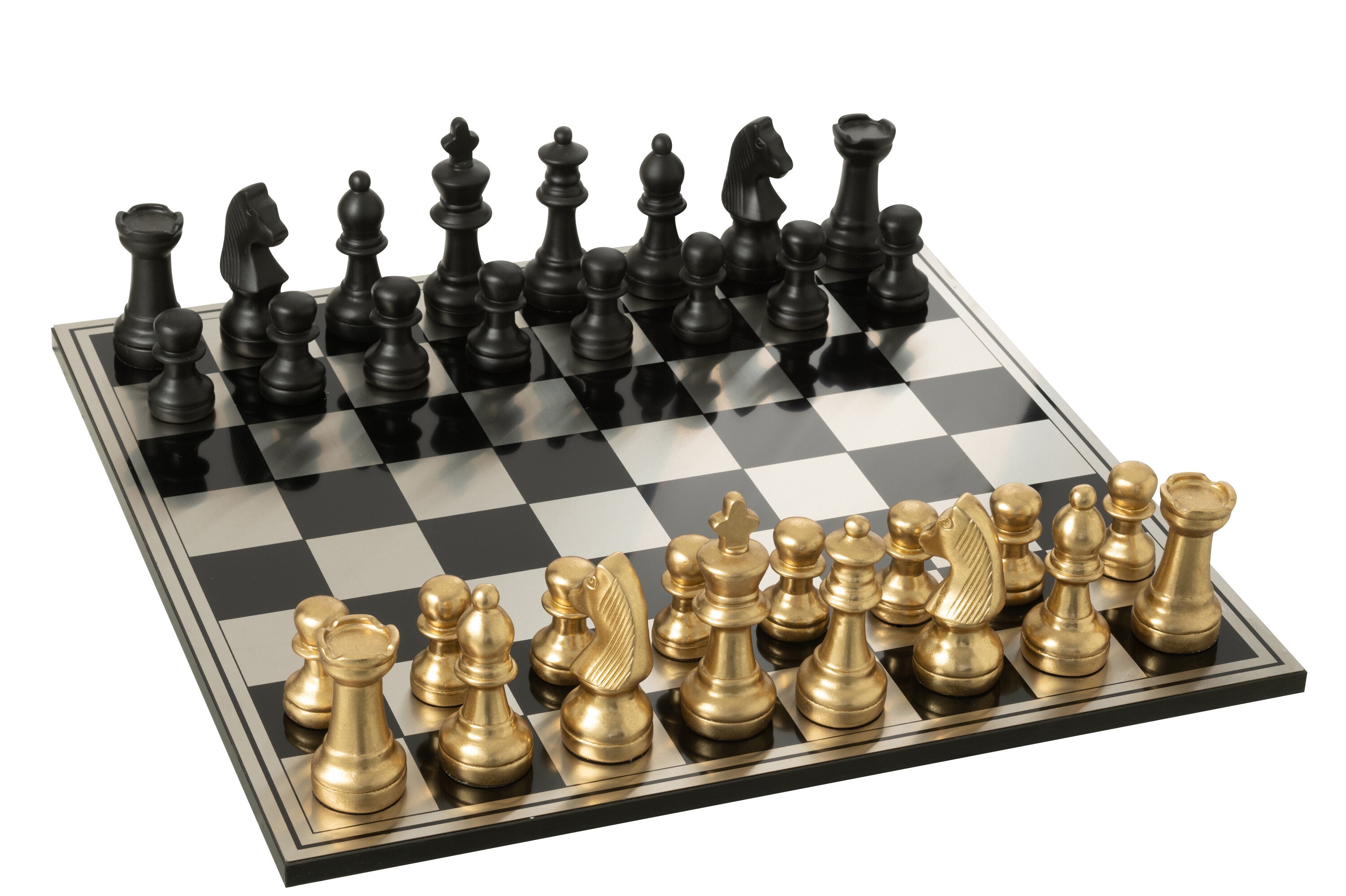 Schaakspel Plateay Goud/Zwart Polyresin J-Line