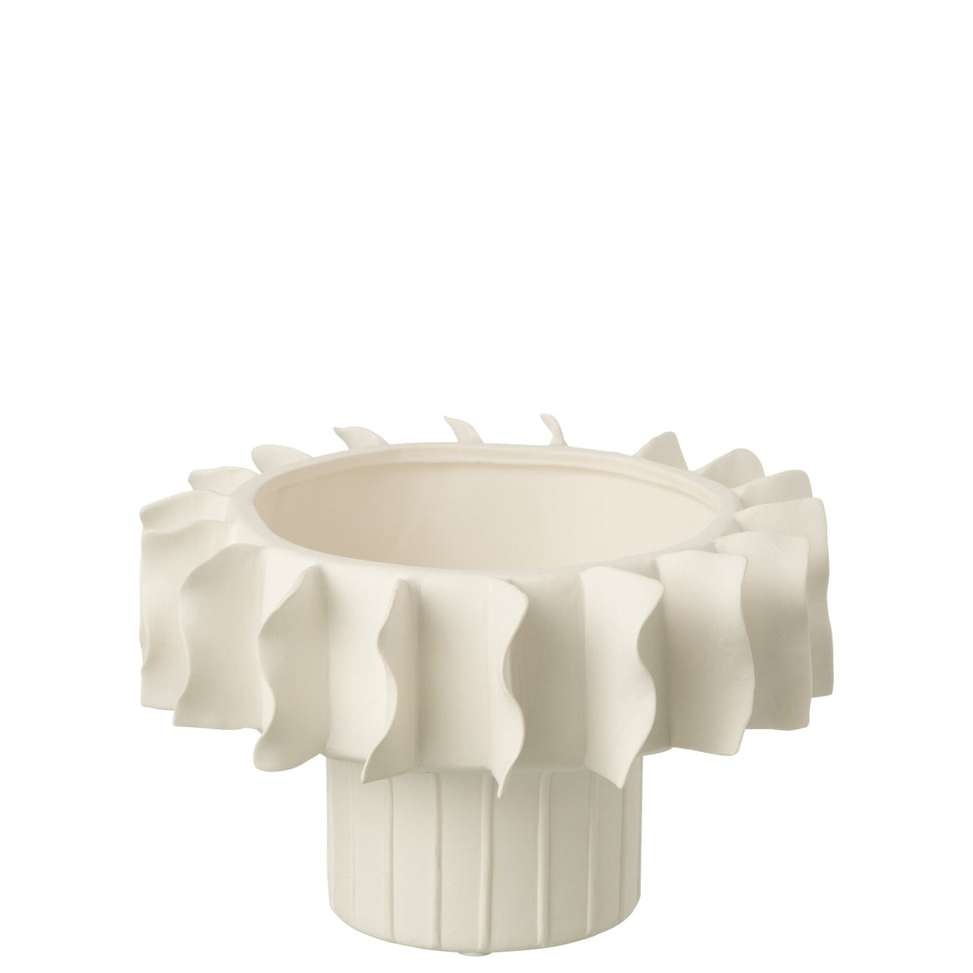 Vaas Helix Rond Keramiek Wit Small Ø22cmxH14cm J-Line