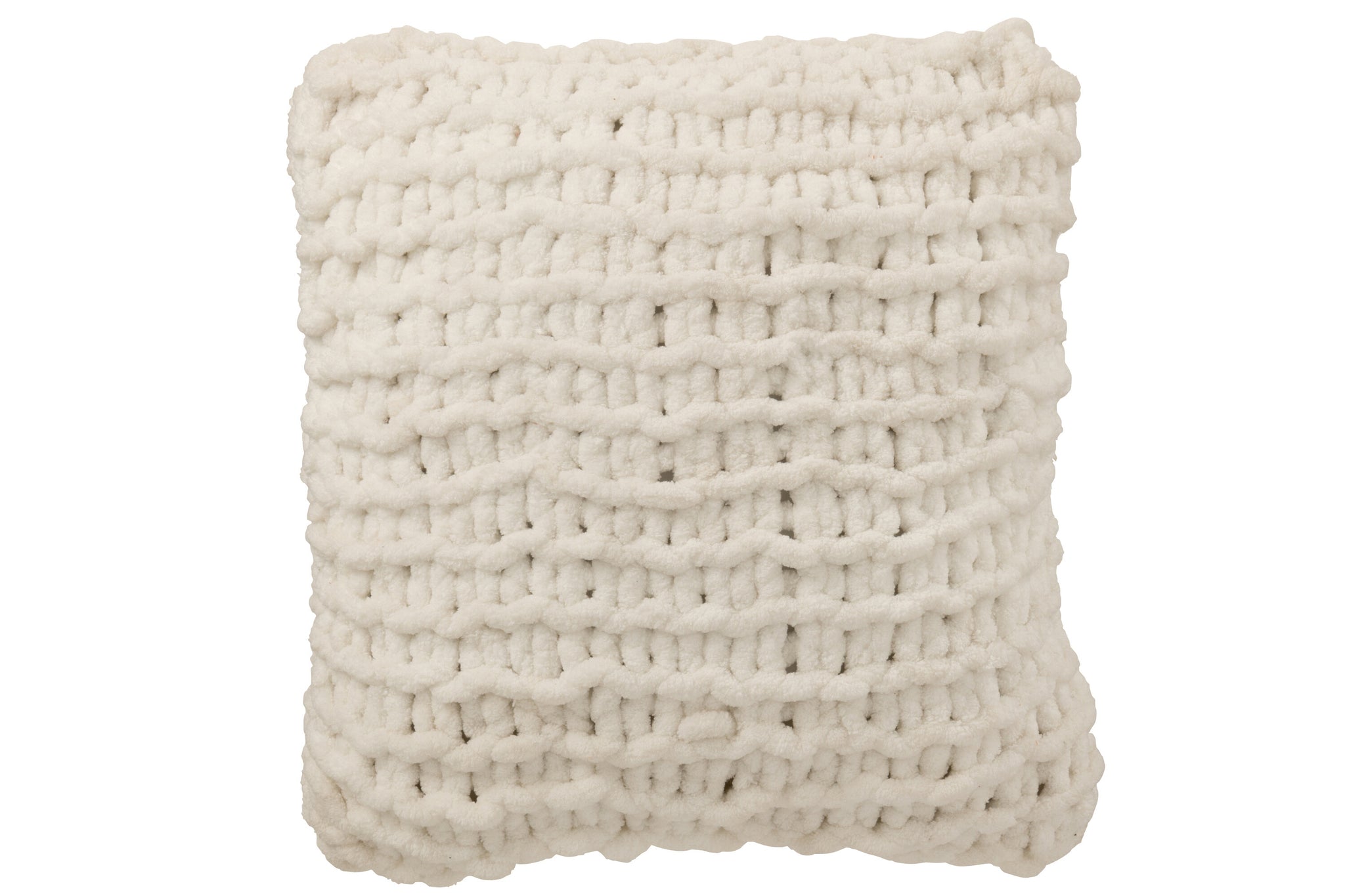 Kussen Gebreeën Polyester Wit J-Line