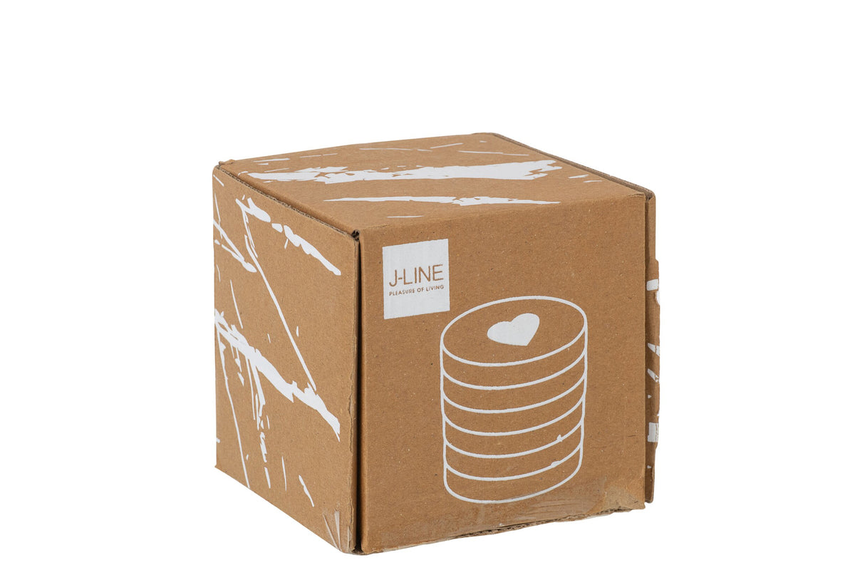Onderzetter Hart Marmer Zwart/Goudkleurig Set van 6