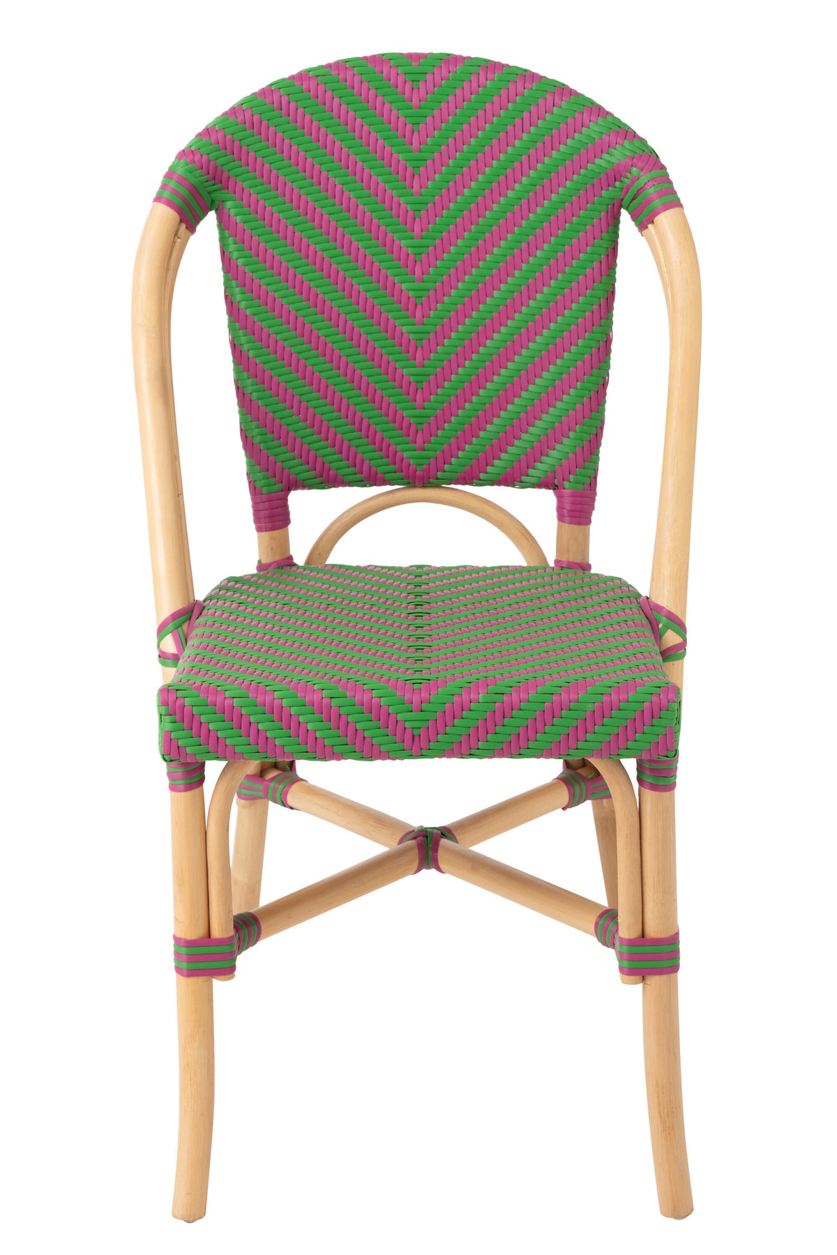 Outdoor-Stuhl Geo Rund Rattan Rosa/Grün J-Line