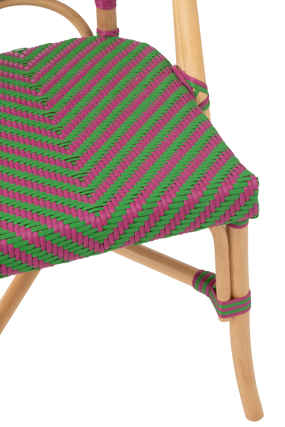 Outdoor-Stuhl Geo Rund Rattan Rosa/Grün J-Line