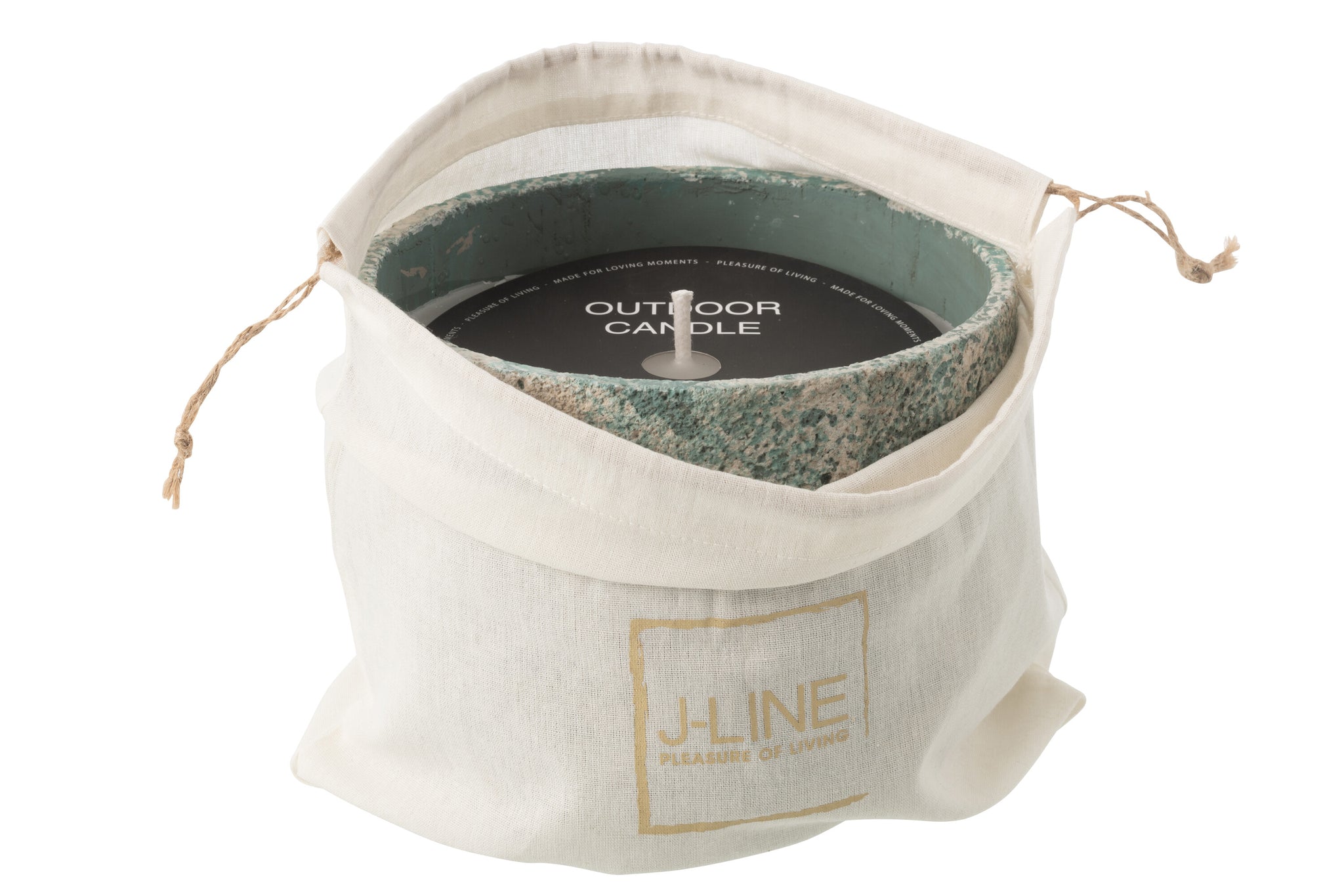 Buitenkaars 47h Rond Paraffine Turquoise Large J-line