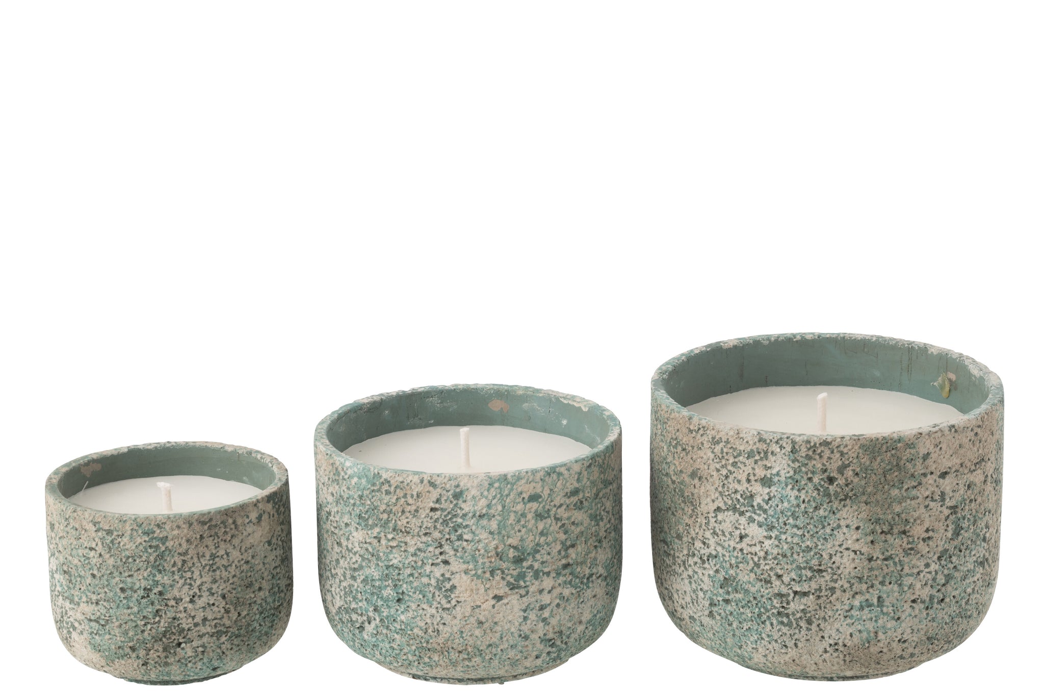 Buitenkaars 47h Rond Paraffine Turquoise Large J-line