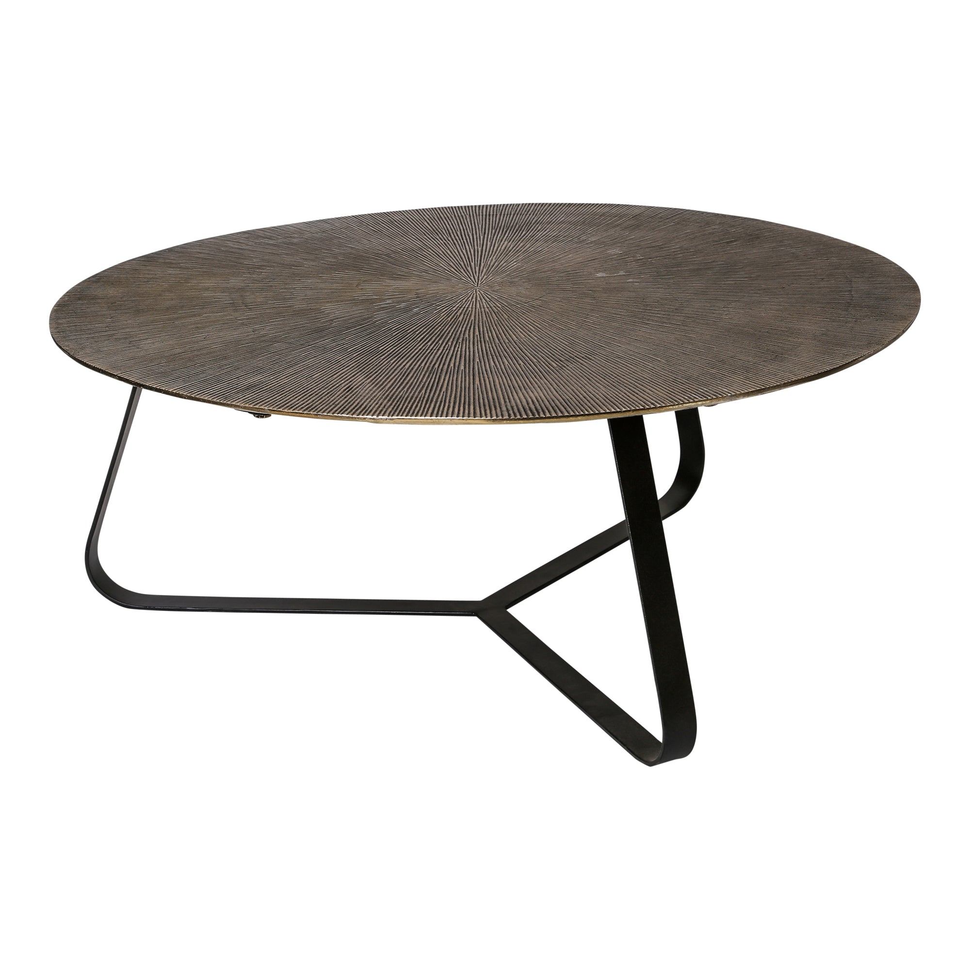 Kae Gold Alu Black Iron Round Coffee Table L PTMD