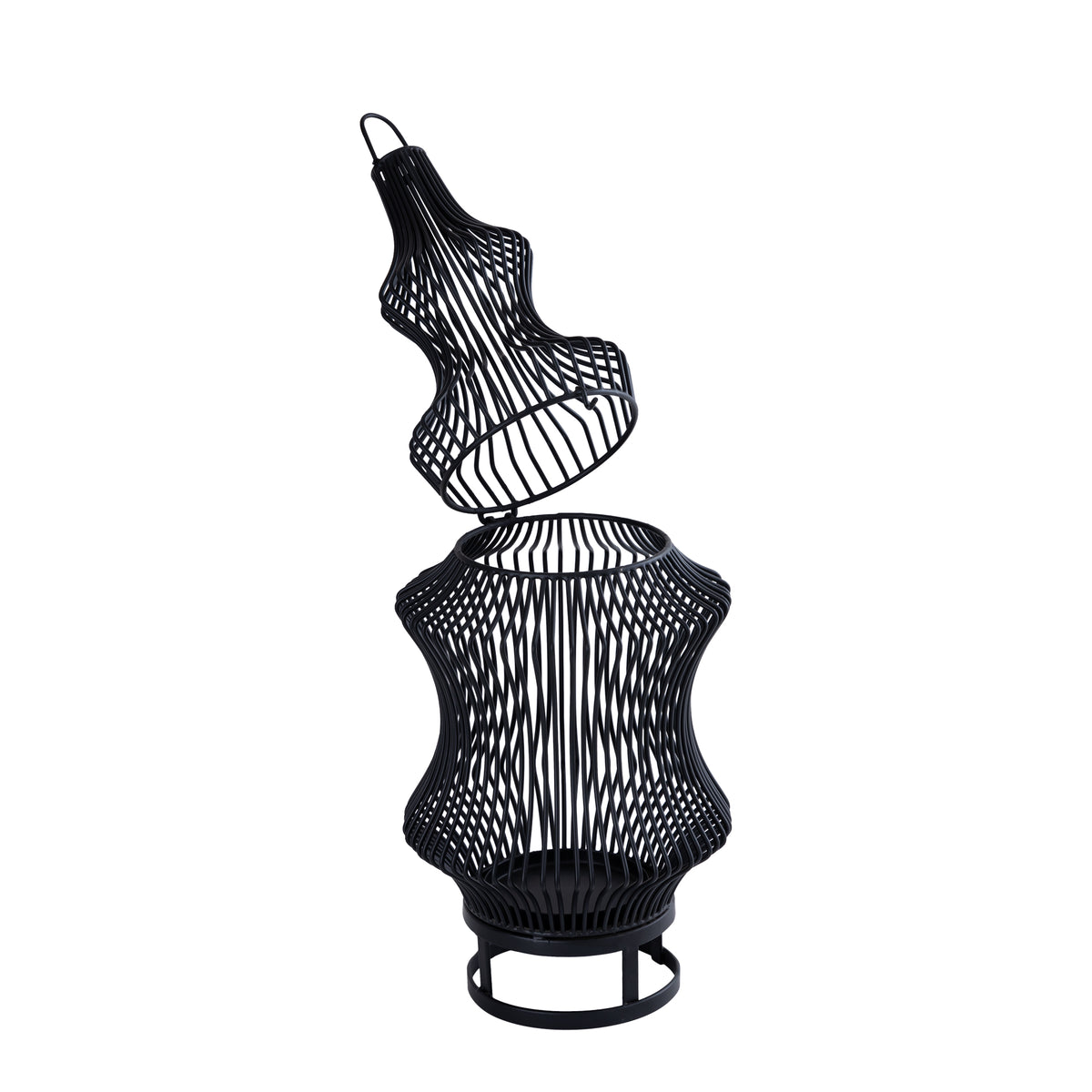 Tobin Laterne - 23x23x60 cm - Eisen - Schwarz PTMD