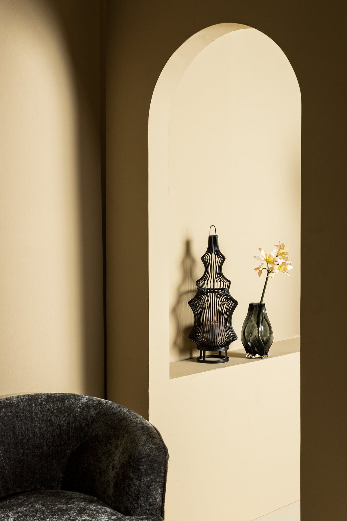 Tobin Laterne - 23x23x60 cm - Eisen - Schwarz PTMD