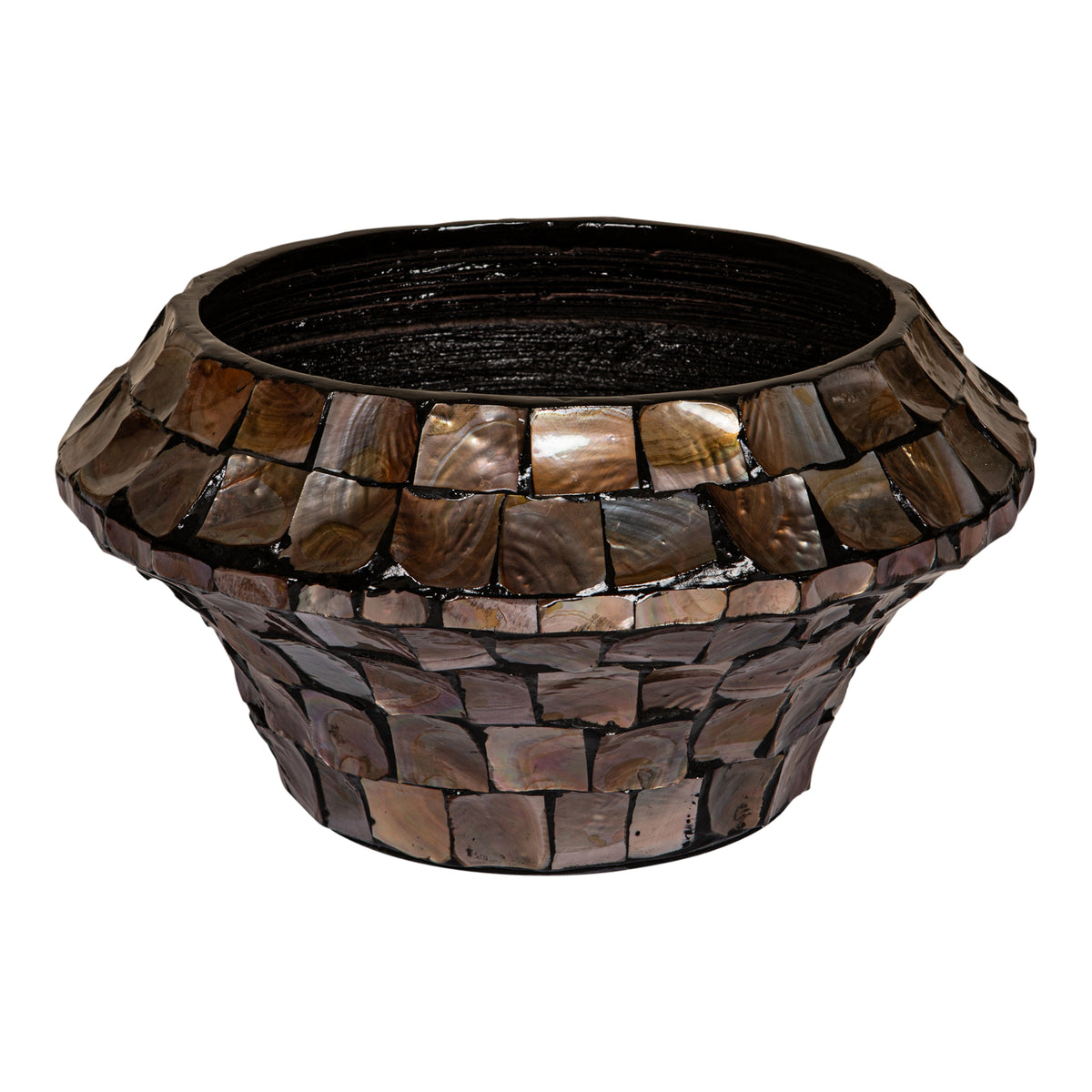 Daven Bronze Poly Shell Bamboo Pot Round Low S 41x41x20cm PTMD