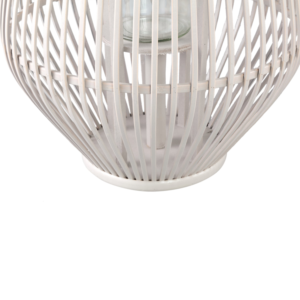 Laterne Lysia L- 35x35x68 cm - Glas - Weiß PTMD