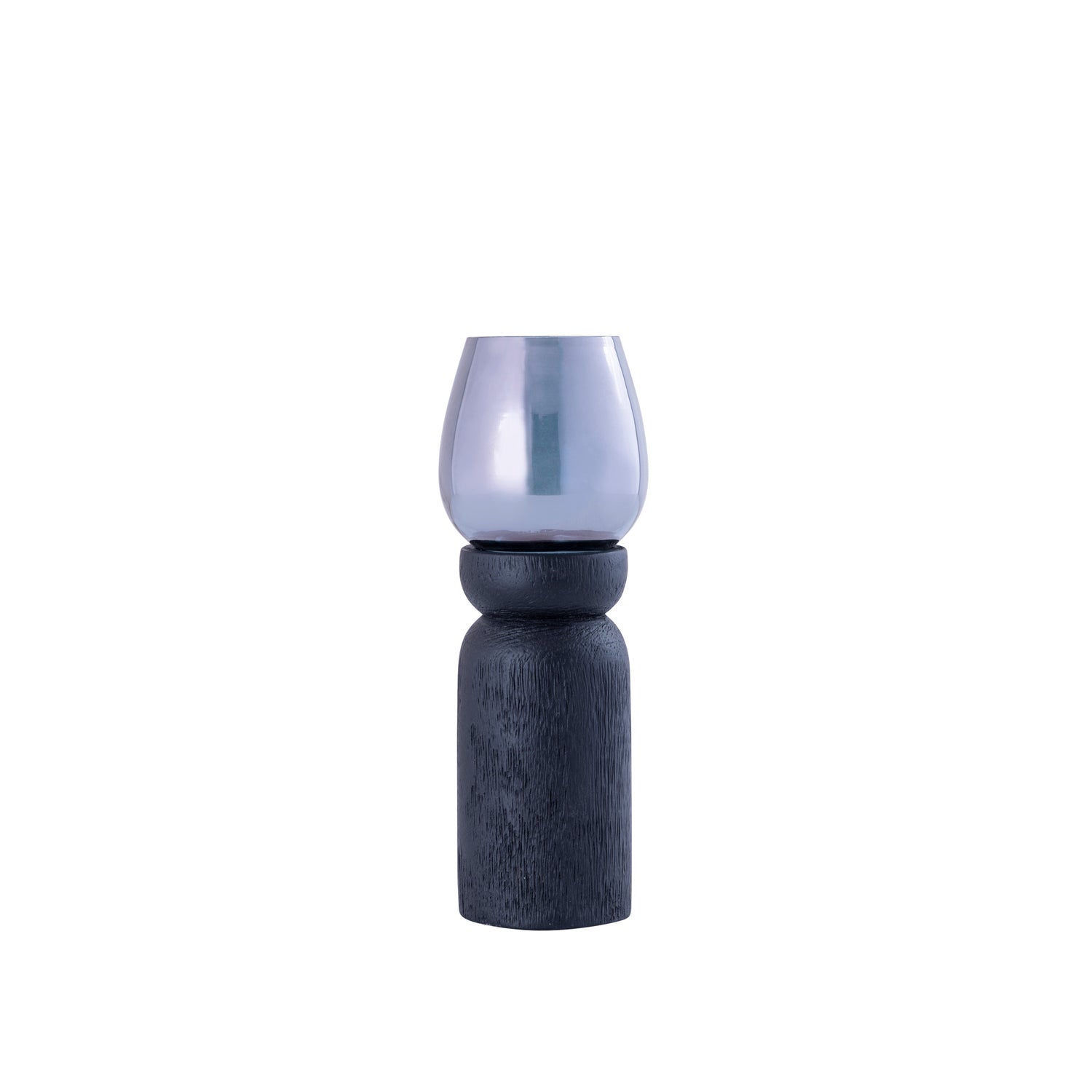 Windlicht Qez Mangohout Zwart Bundel van 3 PTMD