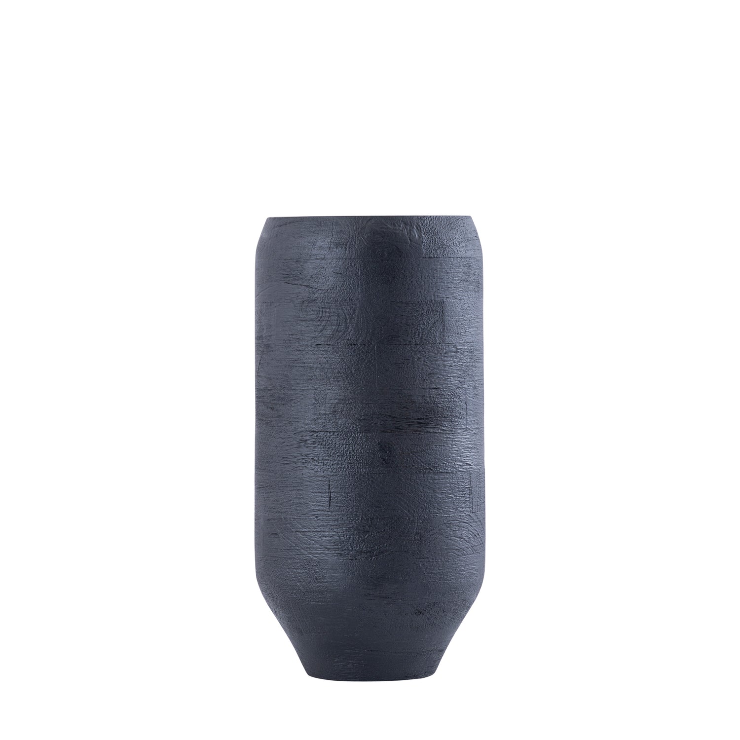 Gerd Black Mango Wood Pot Rounded Border S Dia20xH40cm PTMD