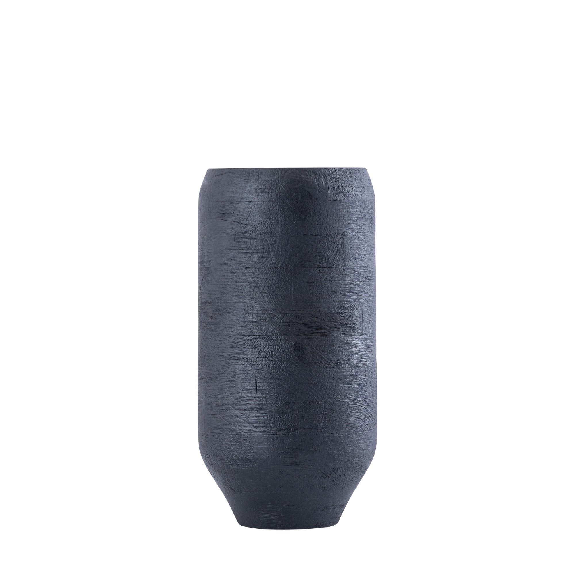 Gerd Black Mango Wood Pot Rounded Border S Dia20xH40cm PTMD