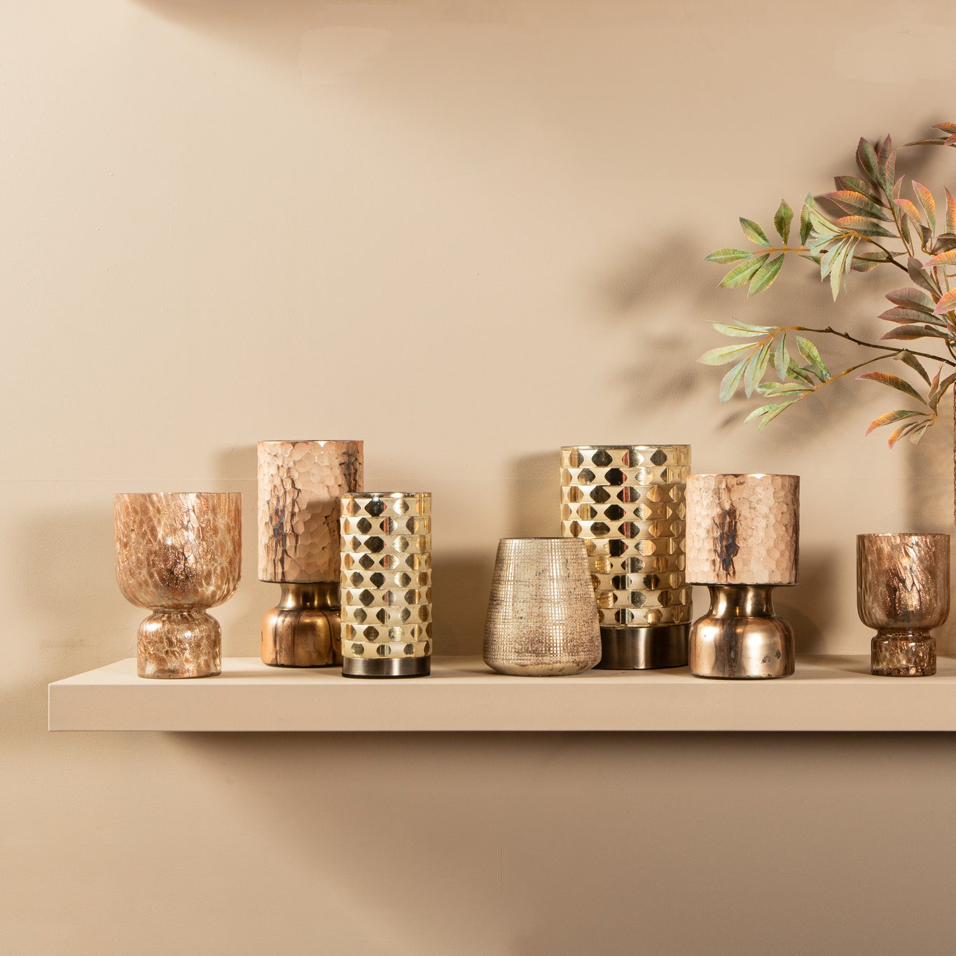 Roze Windlicht Rishi PTMD Bundel van 3