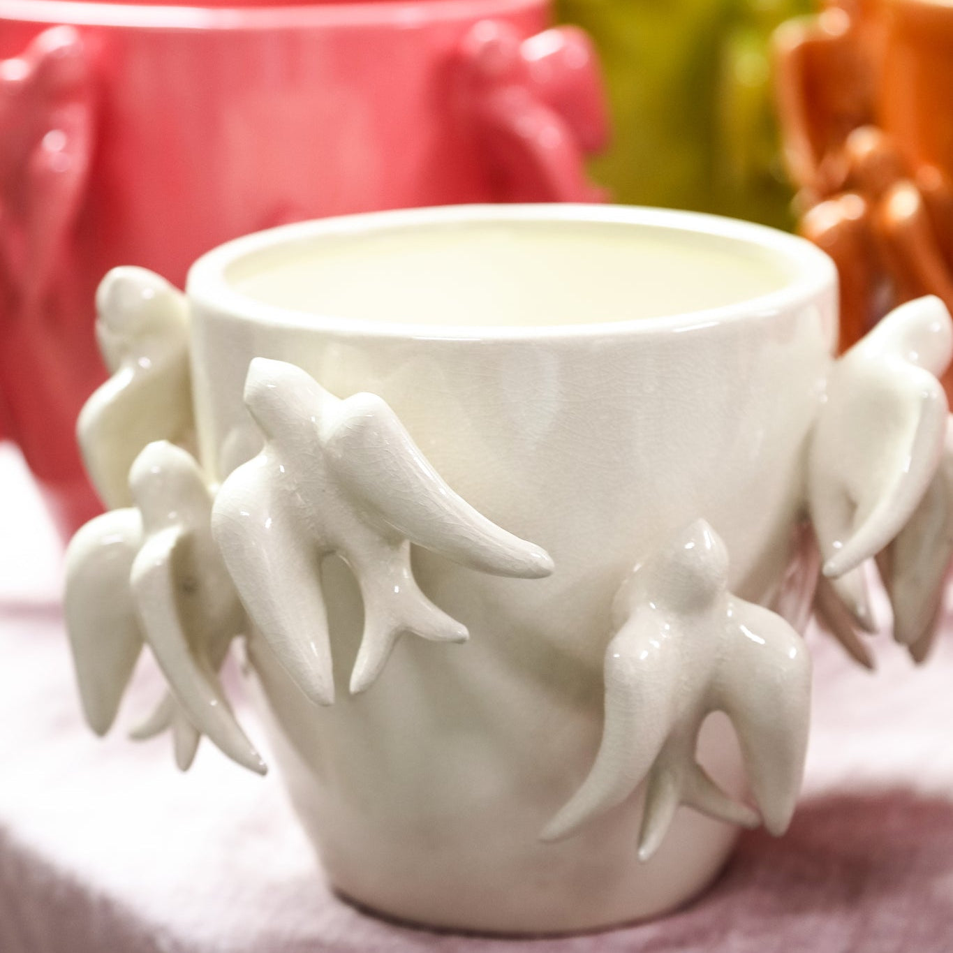 Bloempot Emmelyn - Ø30xH22 cm - Keramiek - Wit PTMD